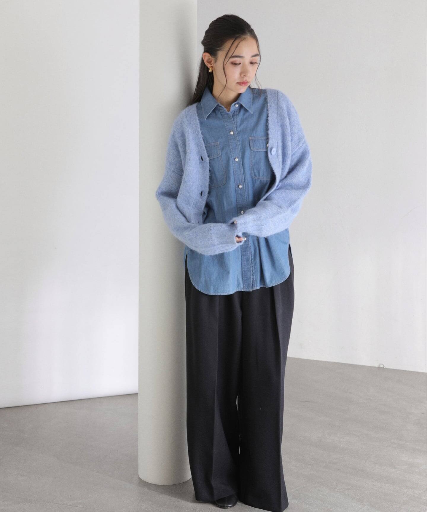 洗える】Vネックコンパクトカーディガン（カーディガン）｜La Totalite