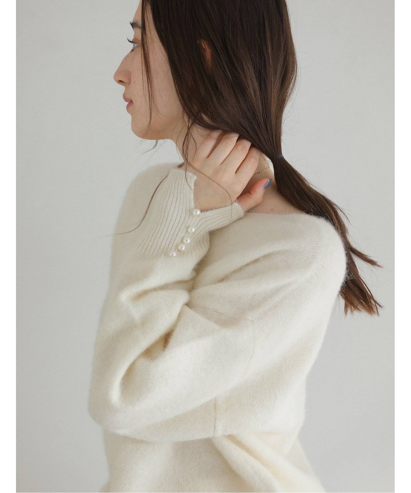 ボタンスリーブFOXブレンドプルオーバー（ニット／セーター）｜La