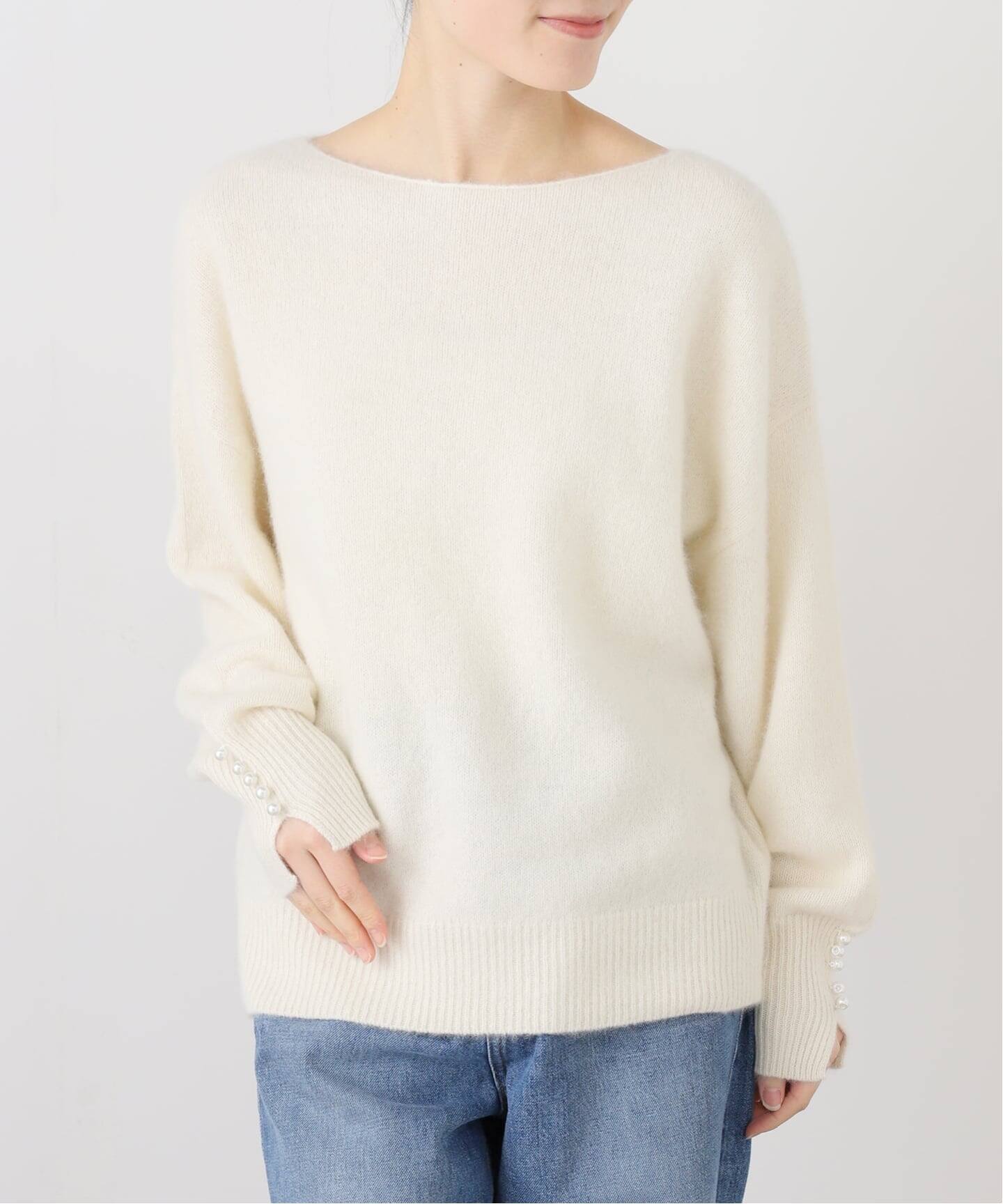 ボタンスリーブFOXブレンドプルオーバー（ニット／セーター）｜La