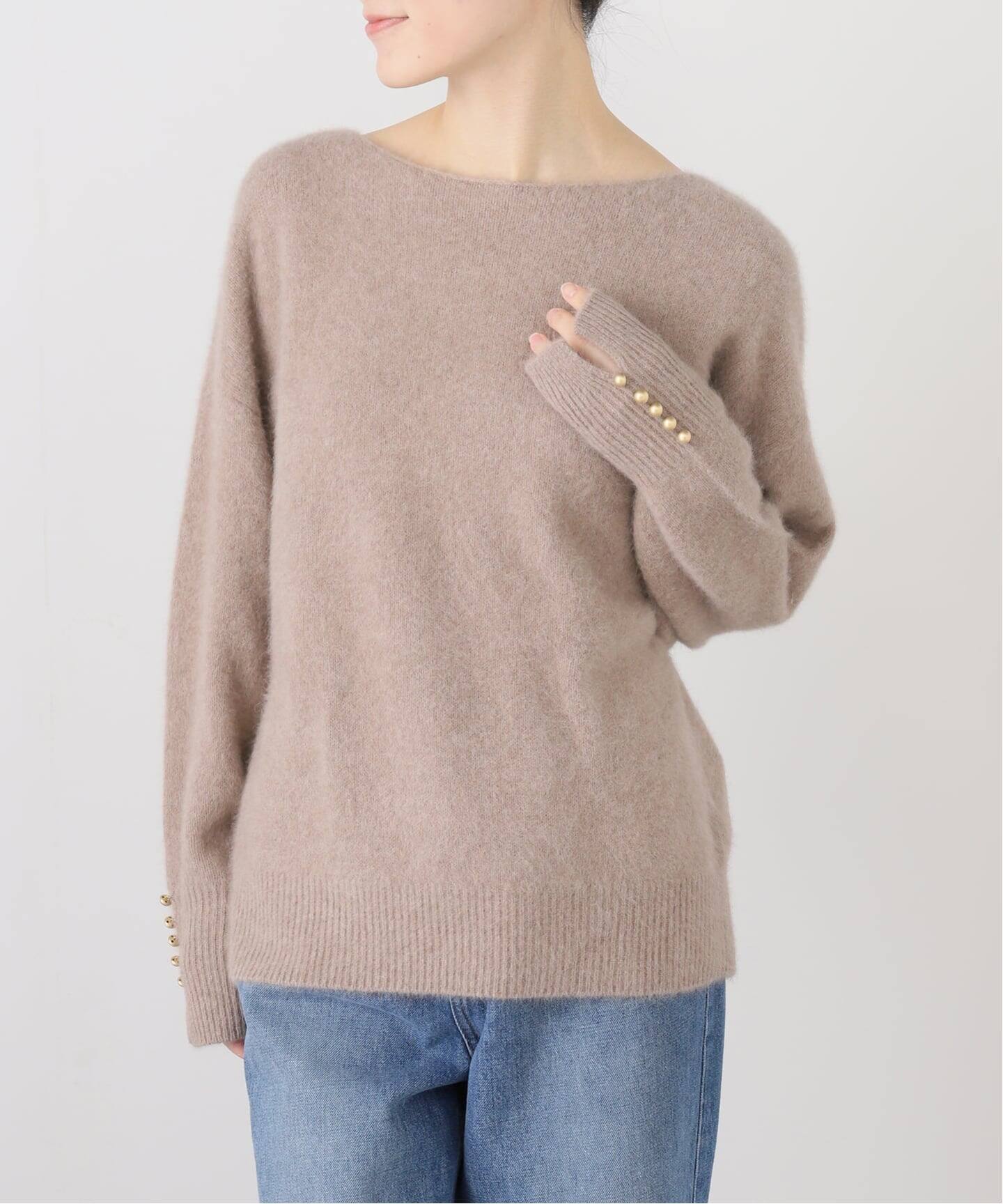 ボタンスリーブFOXブレンドプルオーバー（ニット／セーター）｜La