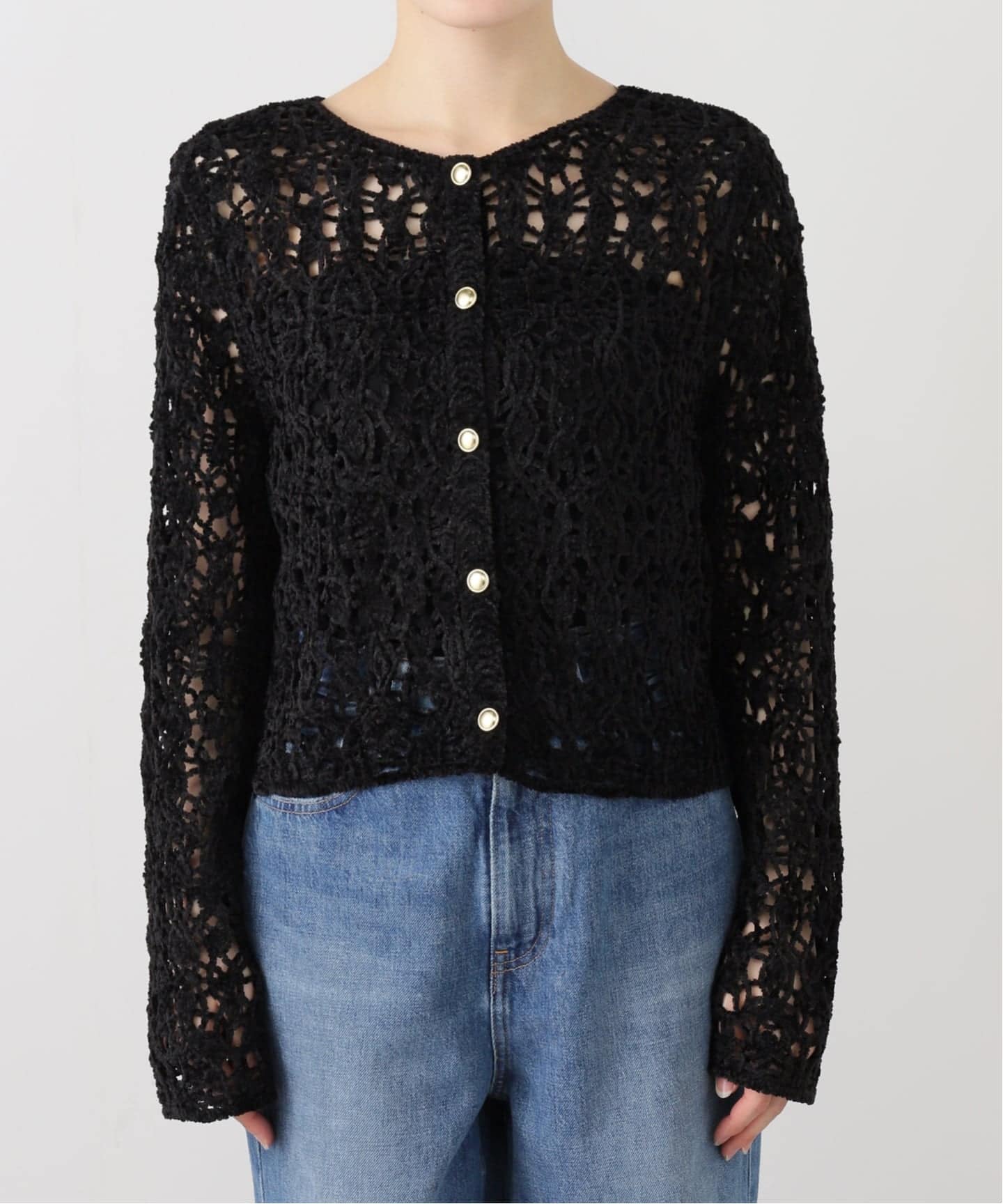 【NEW】ラ トータリテ（La TOTALITE）/【洗える】モールエンブロイダリーカーディガン 洗える】モールエンブロイダリーカーディガン（カーディガン）｜La