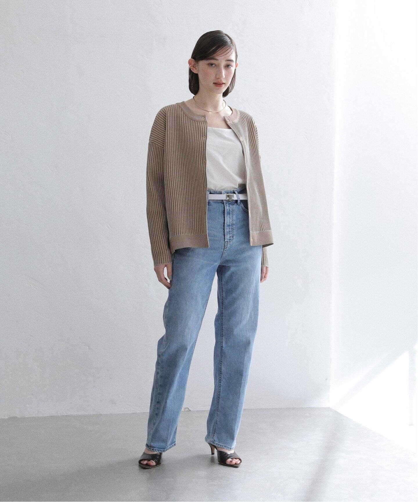 La TOTALITE - ラトータリテ　アンゴラ　ニット　カーディガン　グレー　ベルテッド　ガウン　ラップ ウォッシャブル編み柄カーディガン（カーディガン）｜La