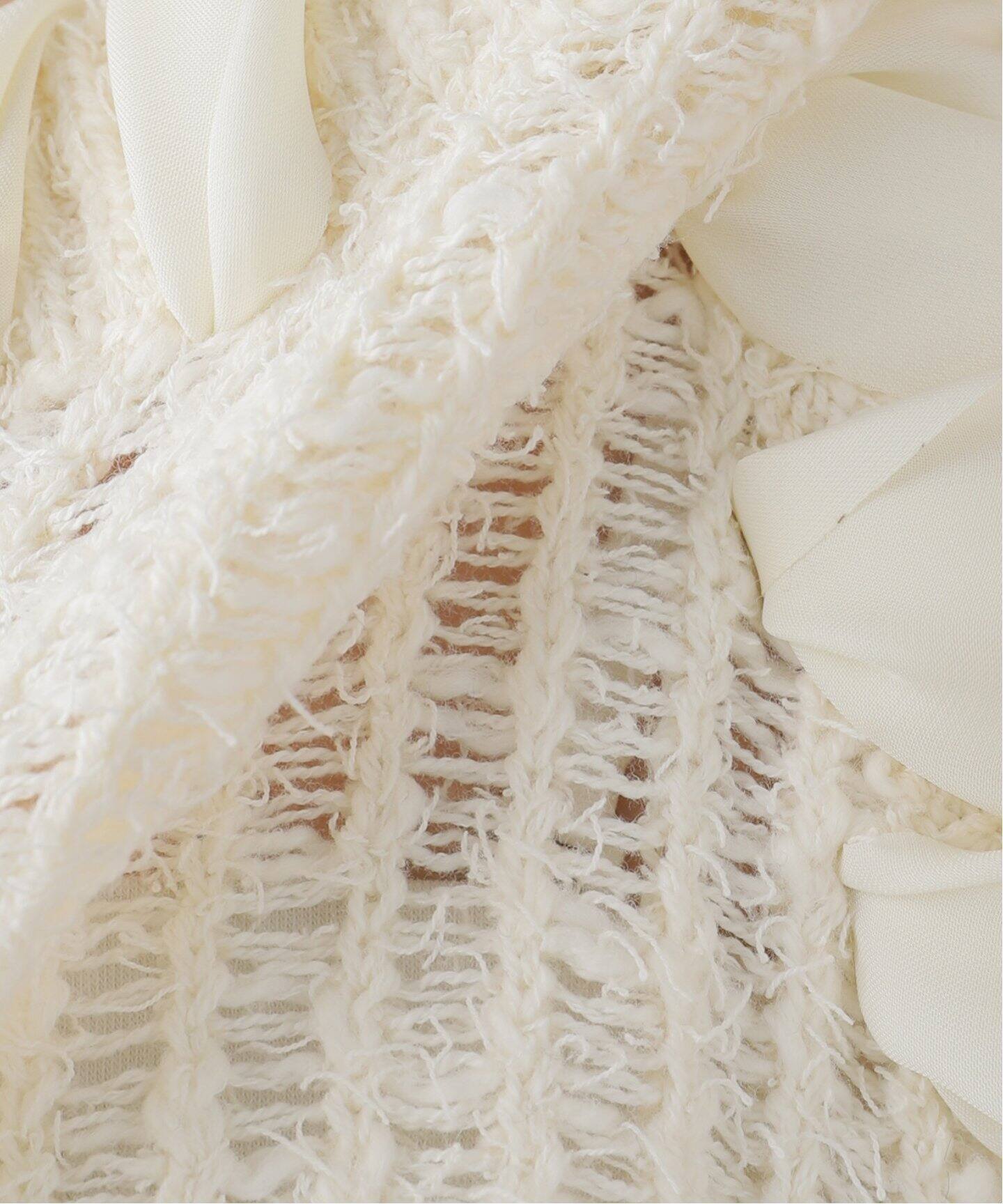 CEaRET/シーレット】Satin Ribbon Knit Tops（ニット／セーター