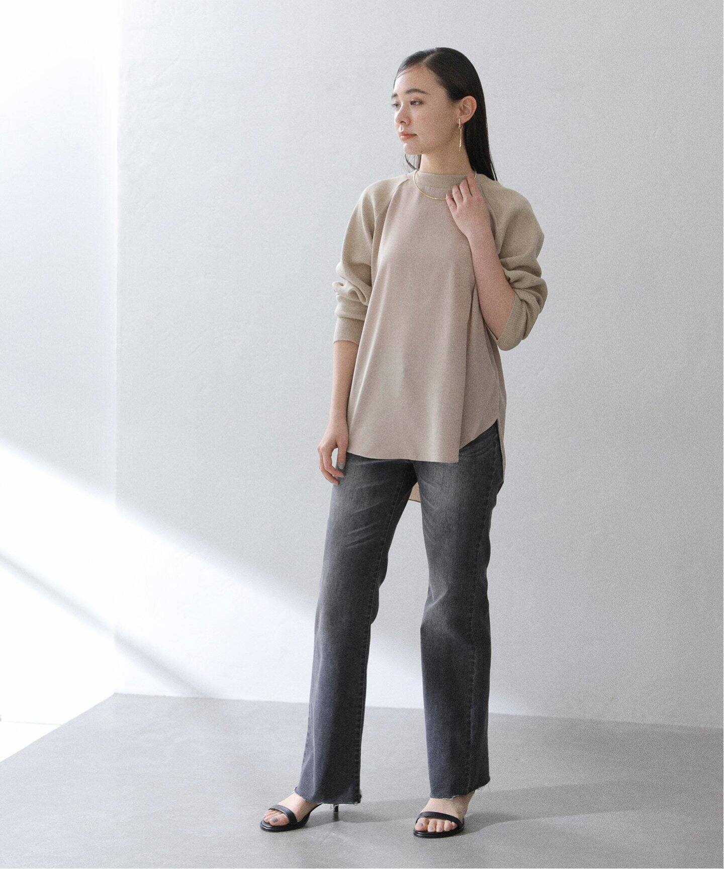 Munich/ミューニック】ピーチサテンコンビニット（ニット／セーター