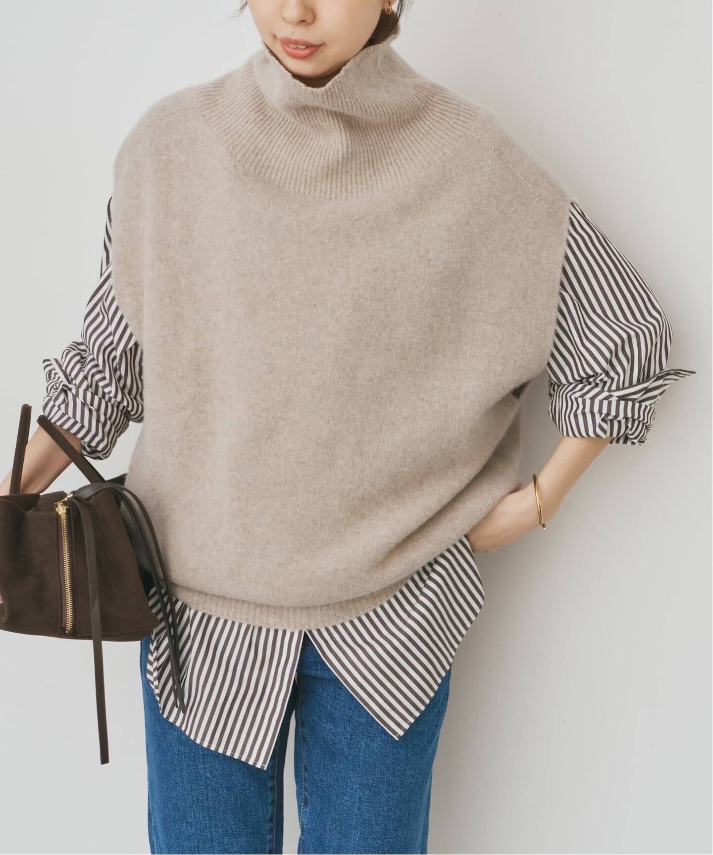 スピックアンドスパン　オフタートルニットベスト WEB限定 / 追加》オフタートルニットベスト（ベスト）｜Spick and Span