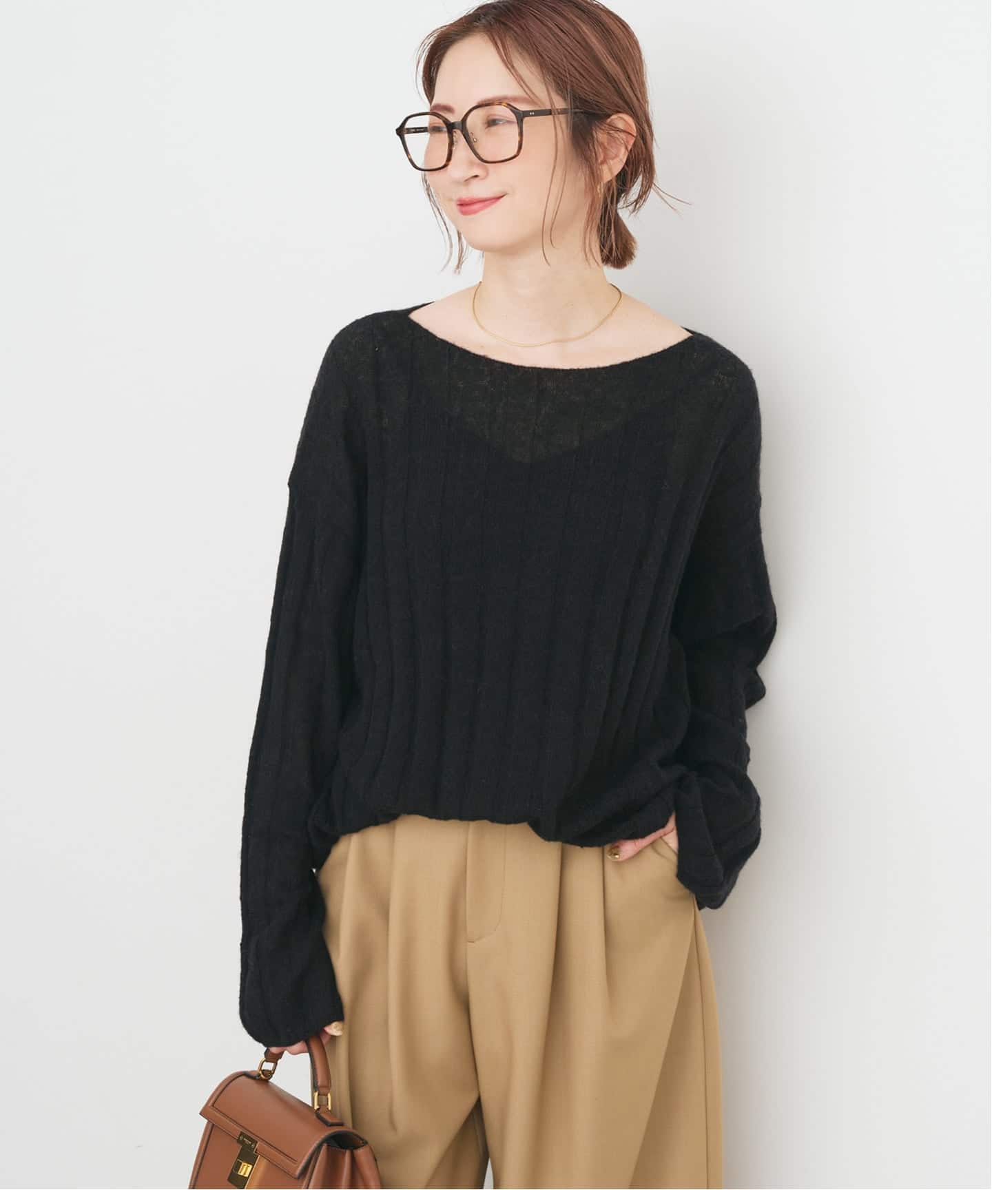 ワイドリブボードネックプルオーバー（ニット／セーター）｜Spick and