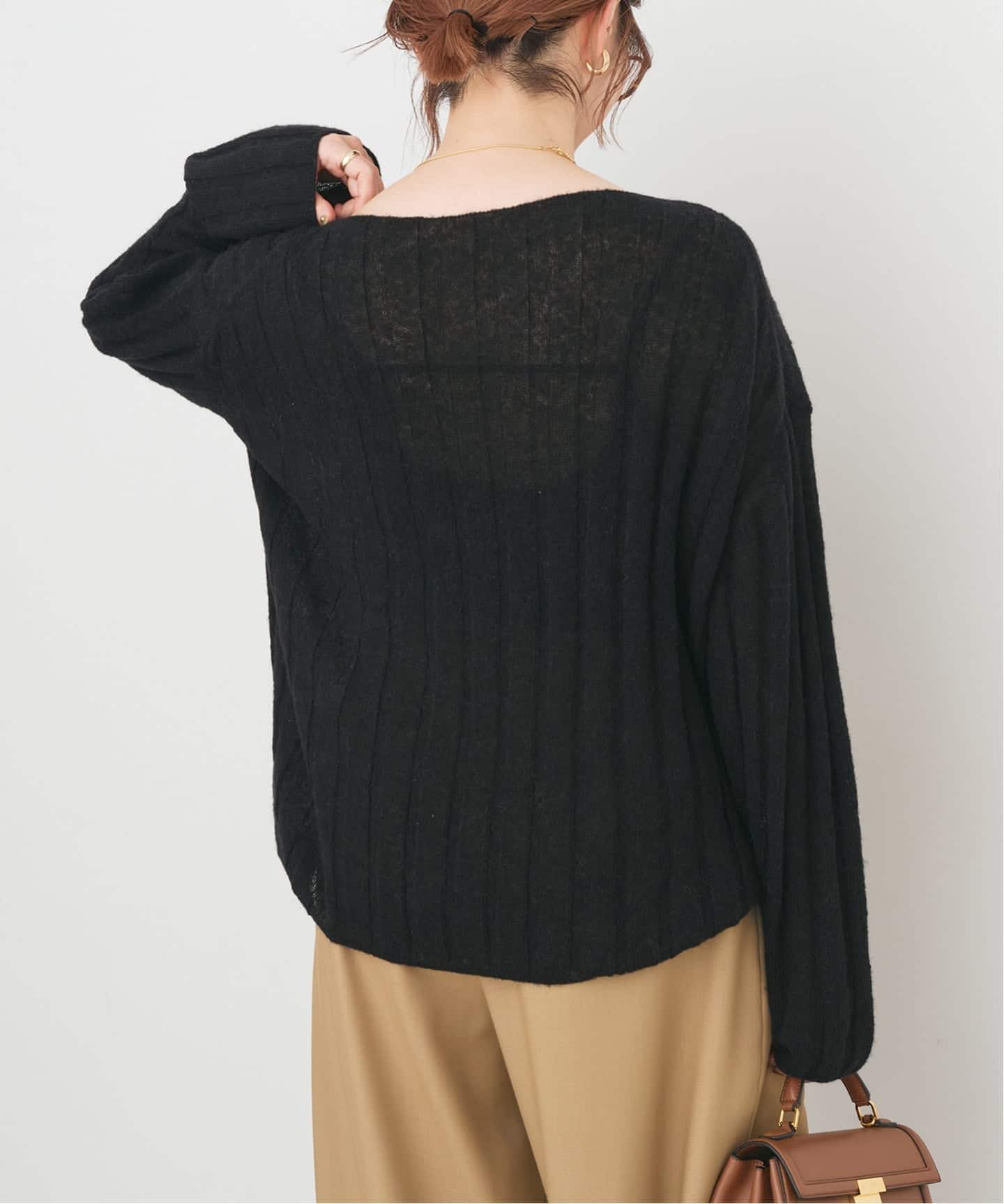 ワイドリブボードネックプルオーバー（ニット／セーター）｜Spick and