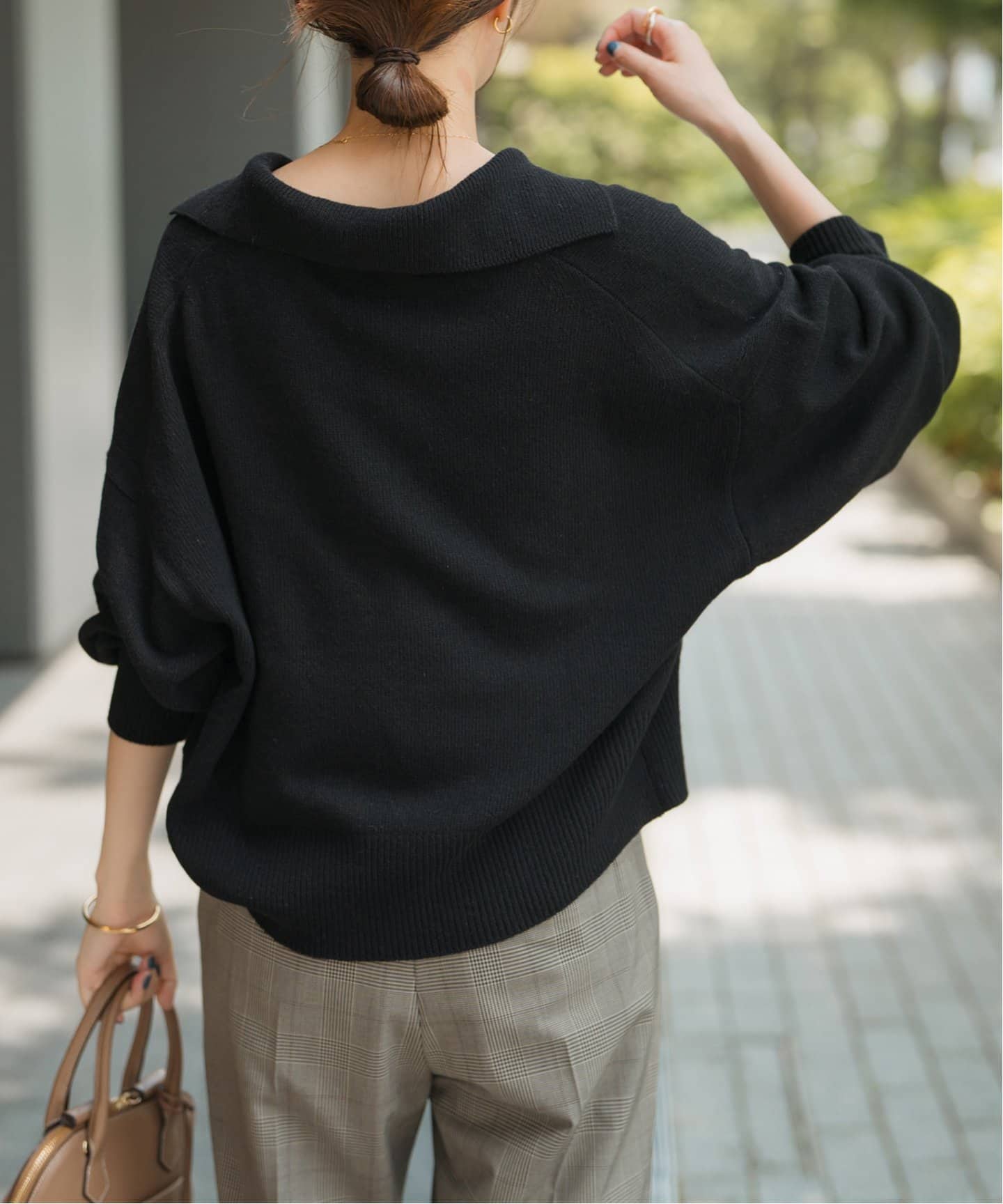 未使用 Spick and Span スピック＆スパン ピュアカシミヤ100クループルオーバー 長袖 ニット カットソー セーター F ネイビー レディース 古着 中古 Spick & Span（スピックアンドスパン）の「FURKNITクループル