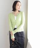 シャーリング編みニットカーディガン