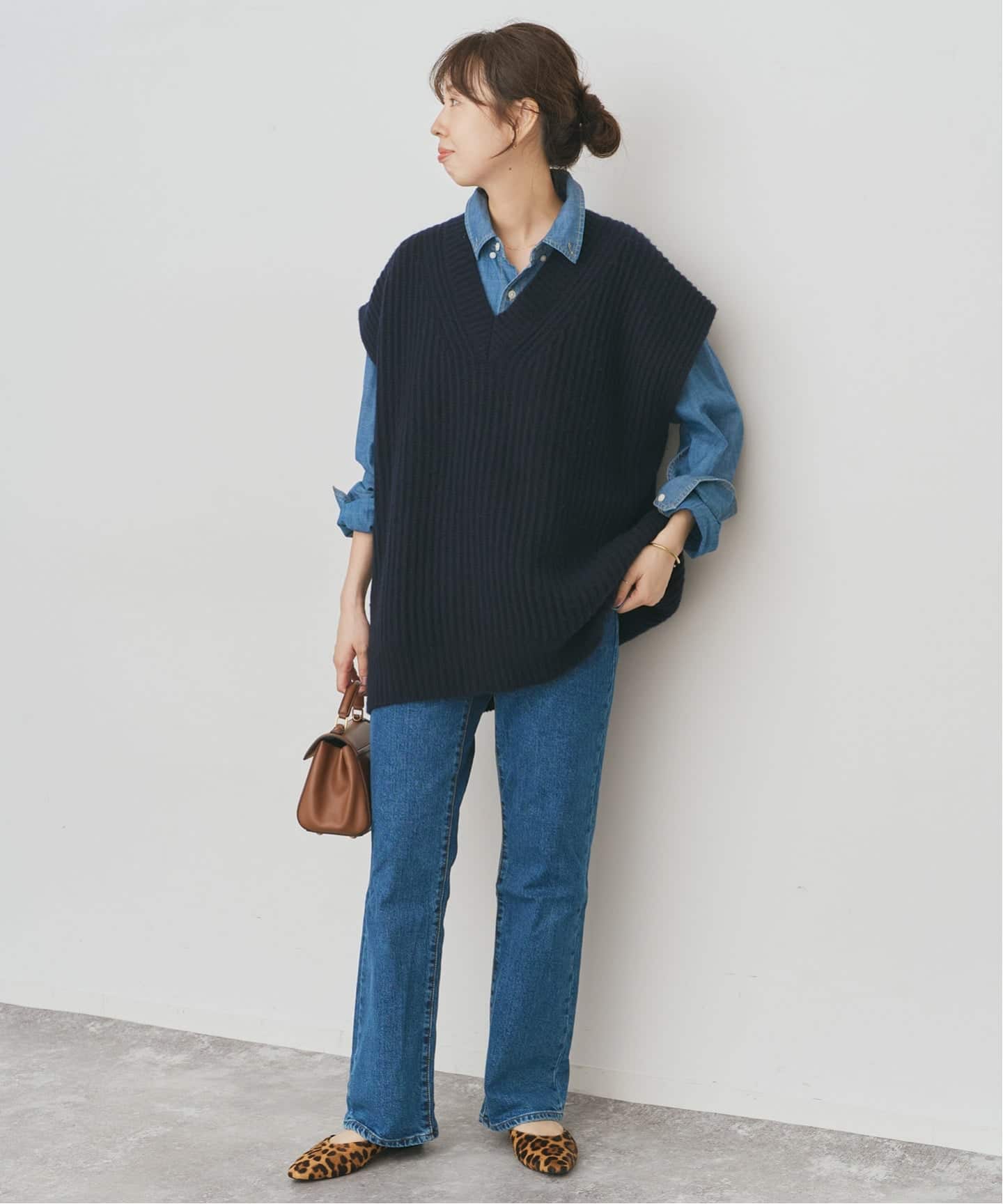 オーバーサイズVネックニットベスト（ベスト）｜Spick and Span