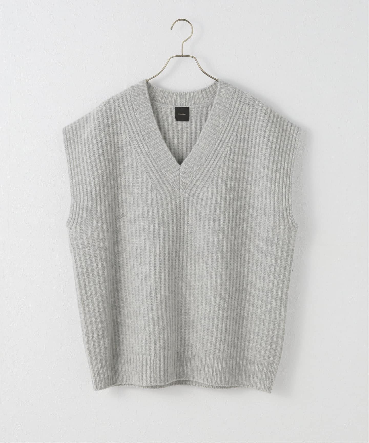 OUR グレー Vネック ベスト レディース ブリッジ グレーダイヤモンド Vネックベスト — Chef