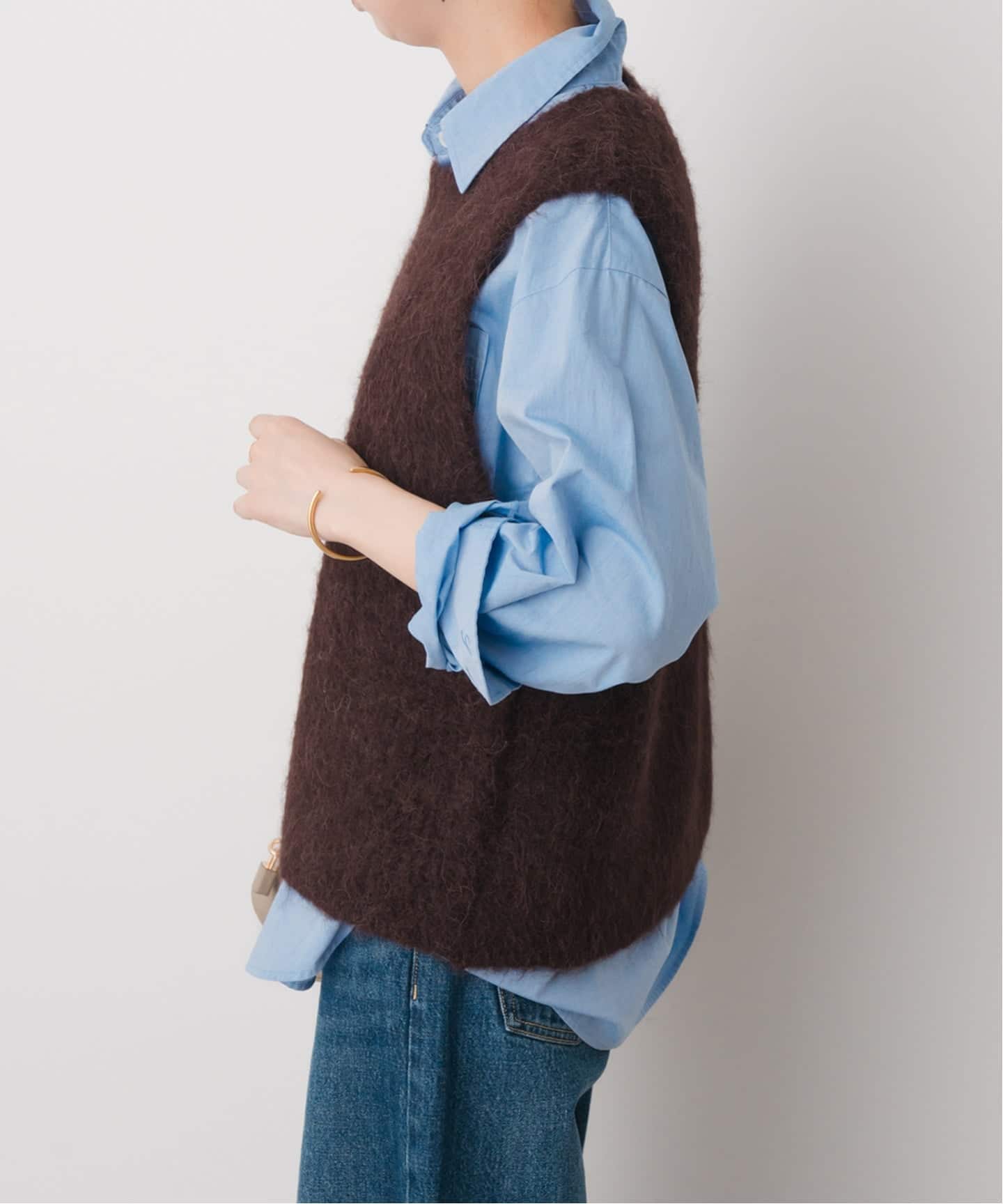 【美品】スピックアンドスパン　アルパカ混ニットベスト アルパカ混ニットベスト（ベスト）｜Spick and Span（スピック