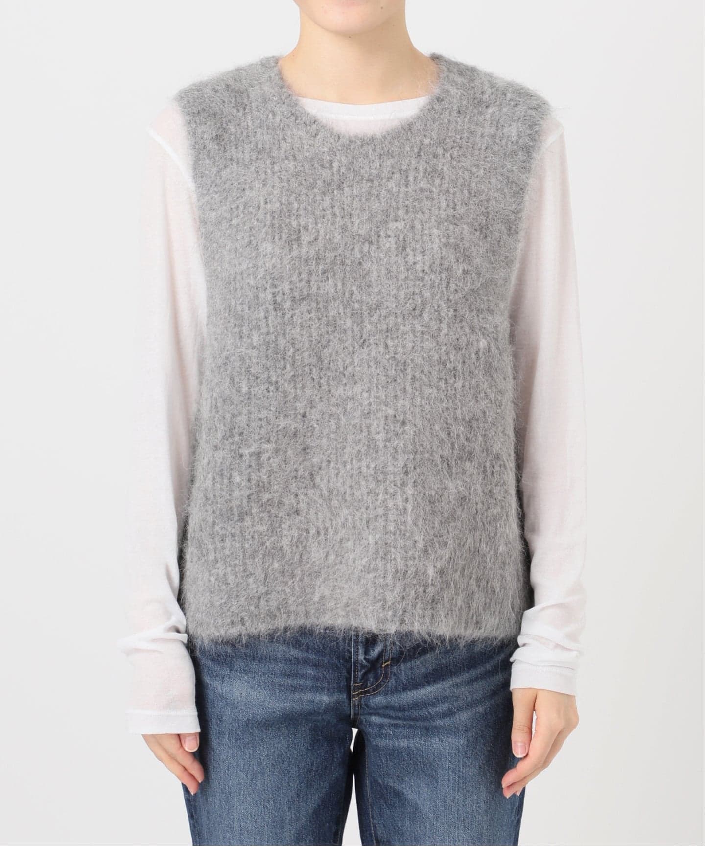 【美品】スピックアンドスパン　アルパカ混ニットベスト アルパカ混ニットベスト（ベスト）｜Spick and Span（スピック