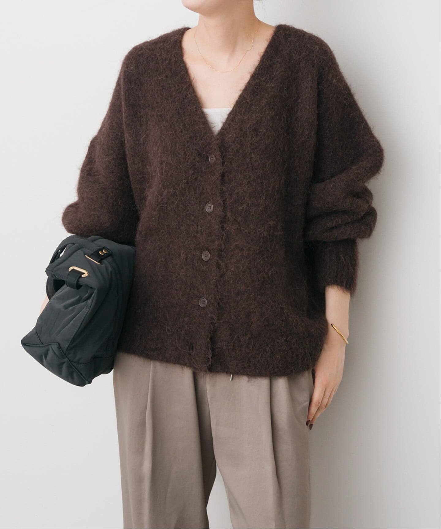 The Viridi anne アルパカ混 カーディガン ダブルジップ S The Viridi anne アルパカ混 カーディガン ダブルジップ S