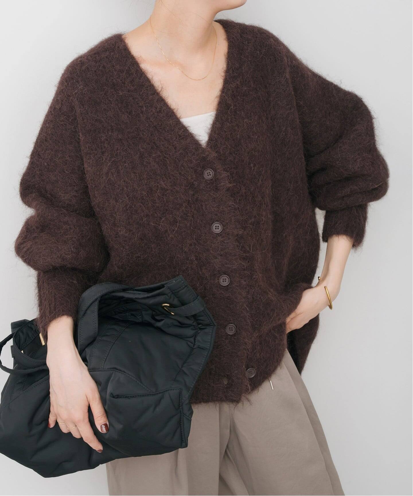  ALPACA カーディガン ALPACA KNIT BIG CARDIGAN / アルパカニット ビッグシルエット Vネック