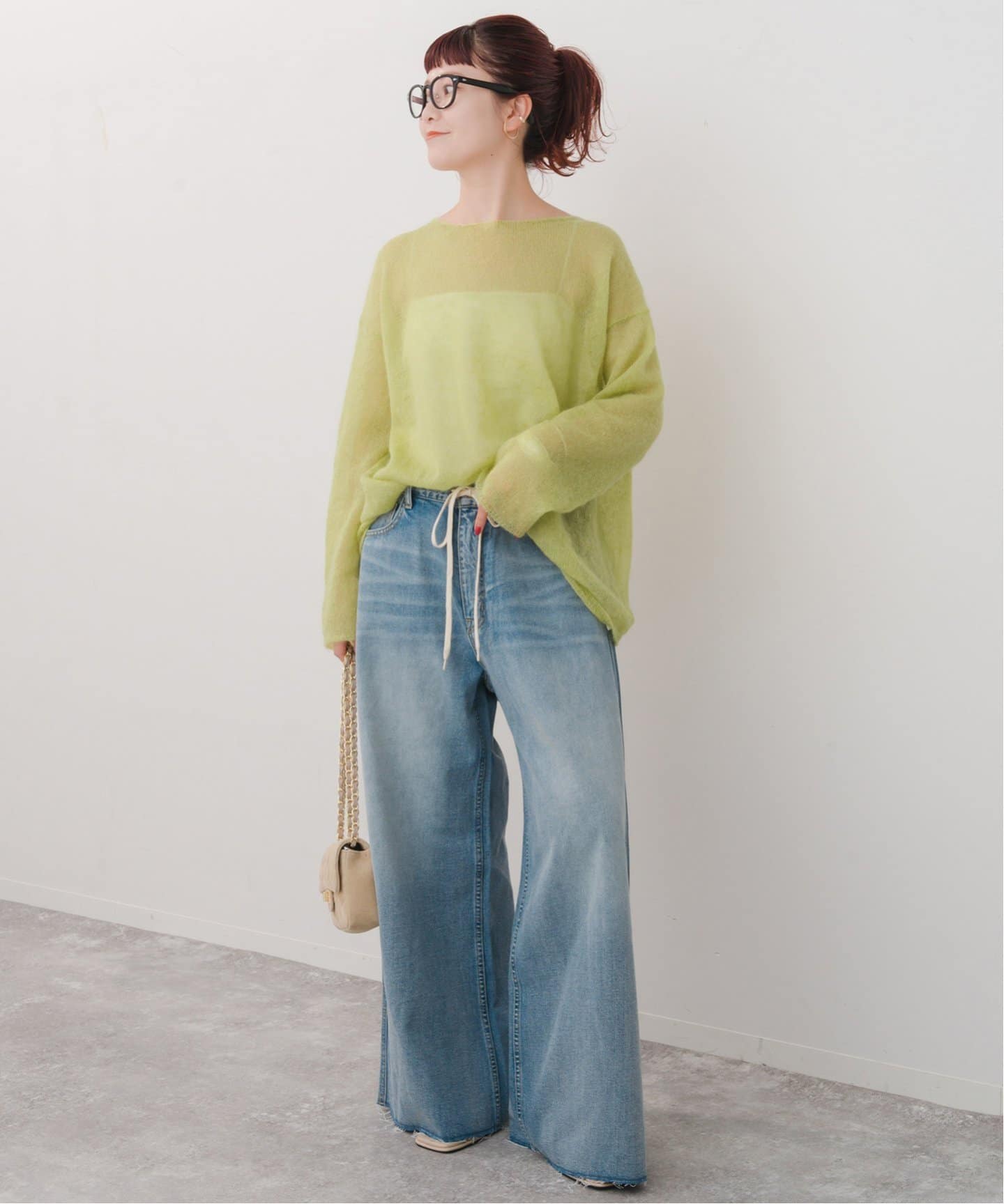 Spick and Span ルーズモヘヤボートネックニット 追加予約》ルーズモヘヤミックスボートネックニット（ニット