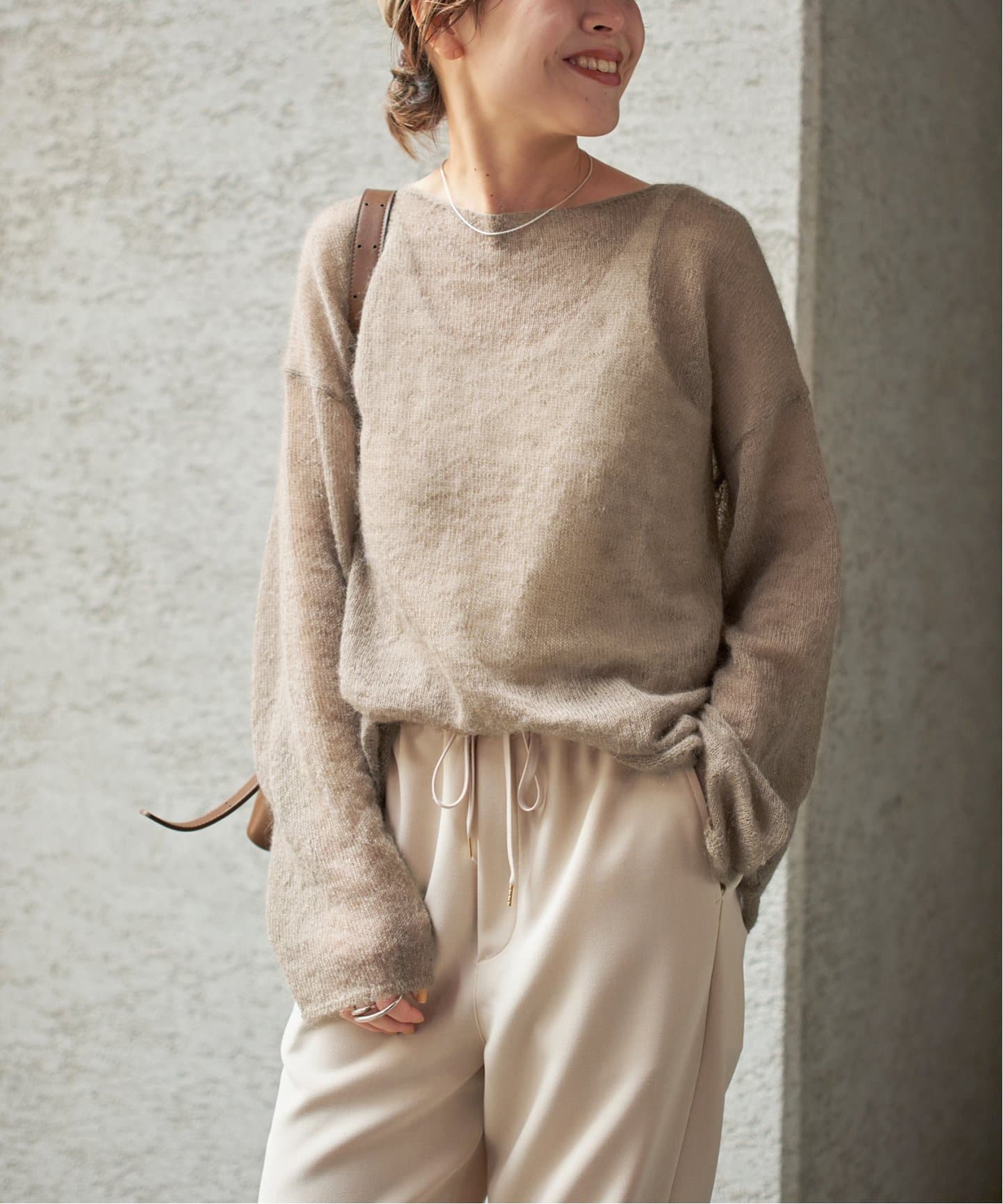 追加》ルーズモヘヤミックスボートネックニット（ニット／セーター