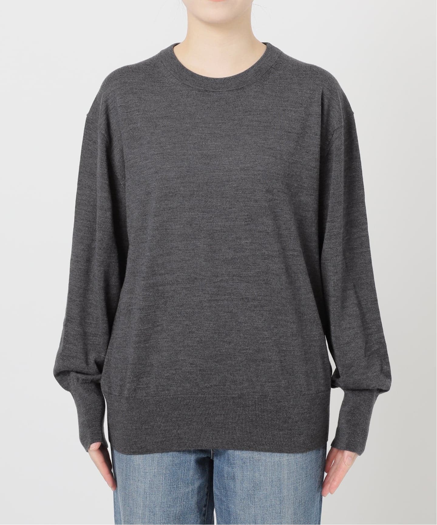 今季　スピック&スパン　18Gクルーネックプルオーバー 追加2WEB限定予約》手洗い可 /18G クルーネックプルオーバー