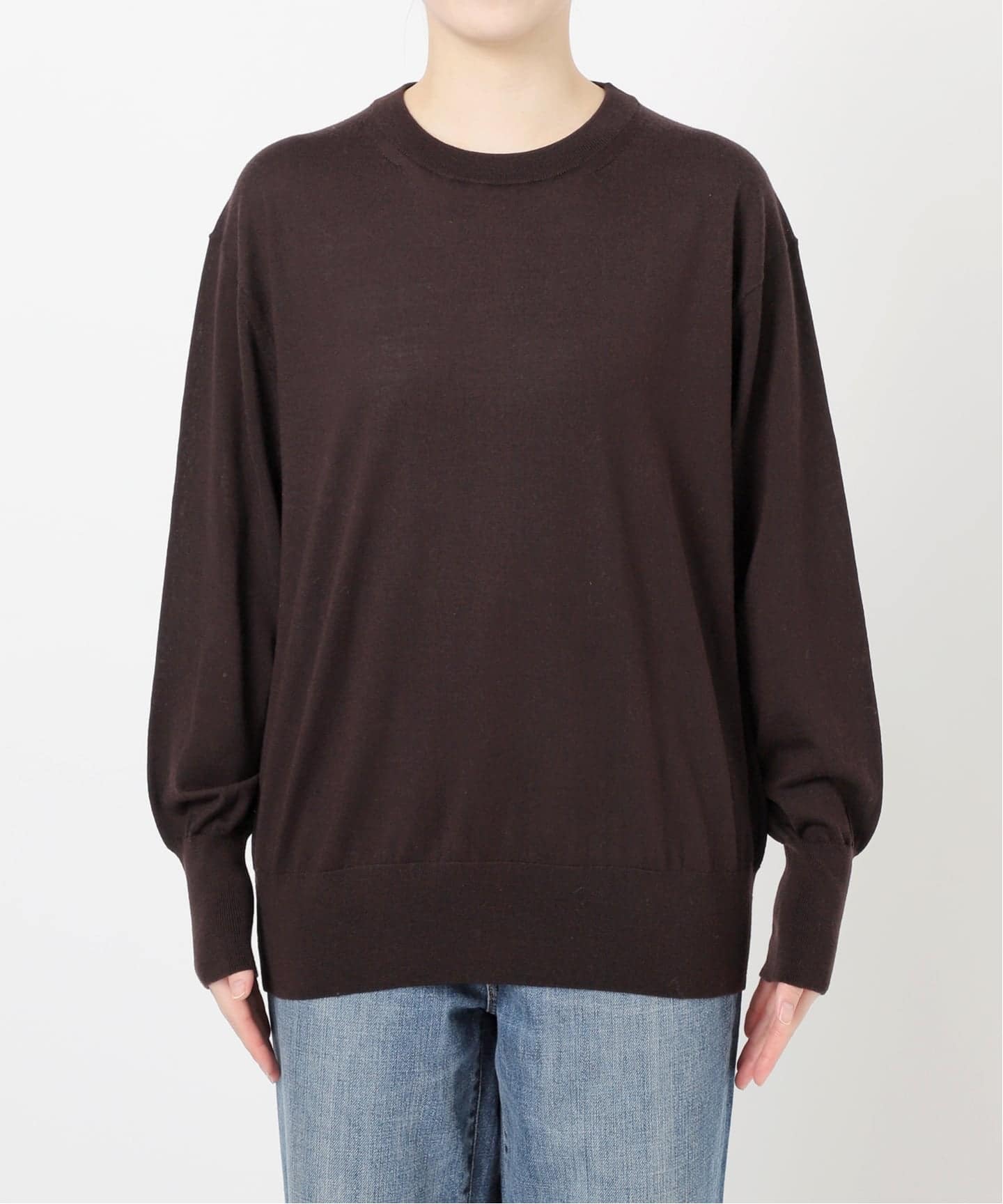 今季　スピック&スパン　18Gクルーネックプルオーバー 追加2WEB限定予約》手洗い可 /18G クルーネックプルオーバー