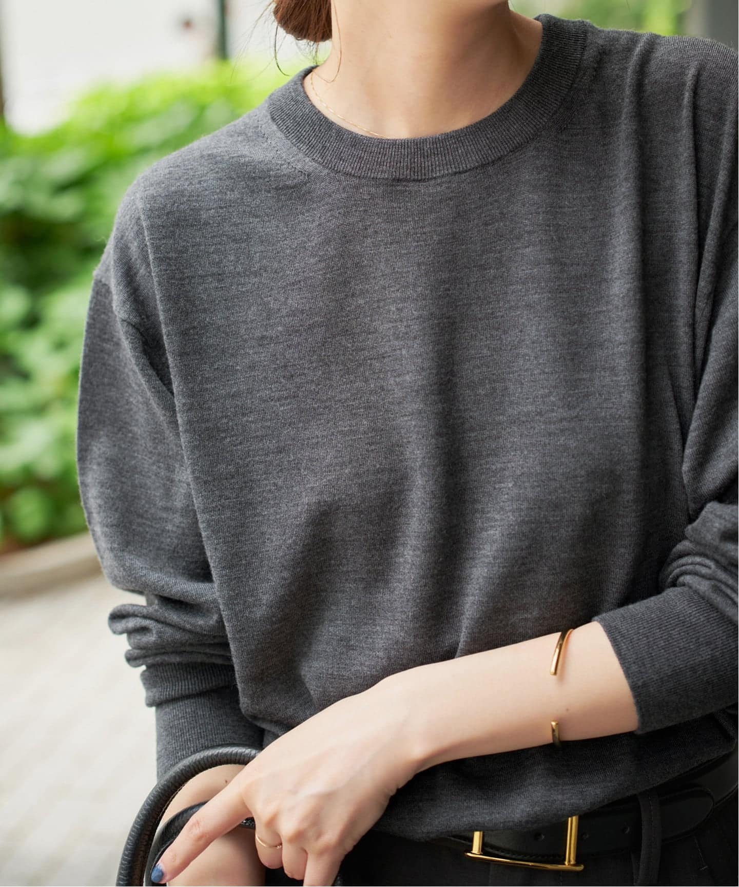 今季　スピック&スパン　18Gクルーネックプルオーバー 追加2WEB限定予約》手洗い可 /18G クルーネックプルオーバー