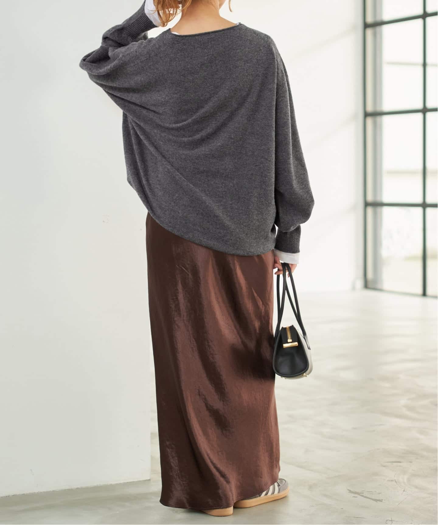 Spick and Span CHESSルーズボートネックニット グレー 追加》CHESSルーズボートネックプルオーバー（ニット／セーター