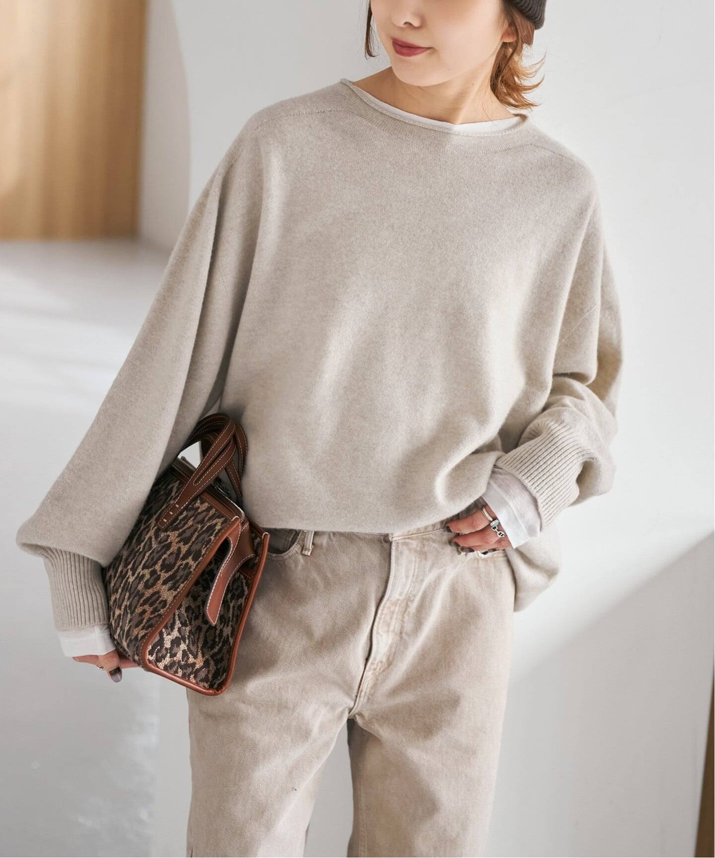 追加》CHESSルーズボートネックプルオーバー（ニット／セーター