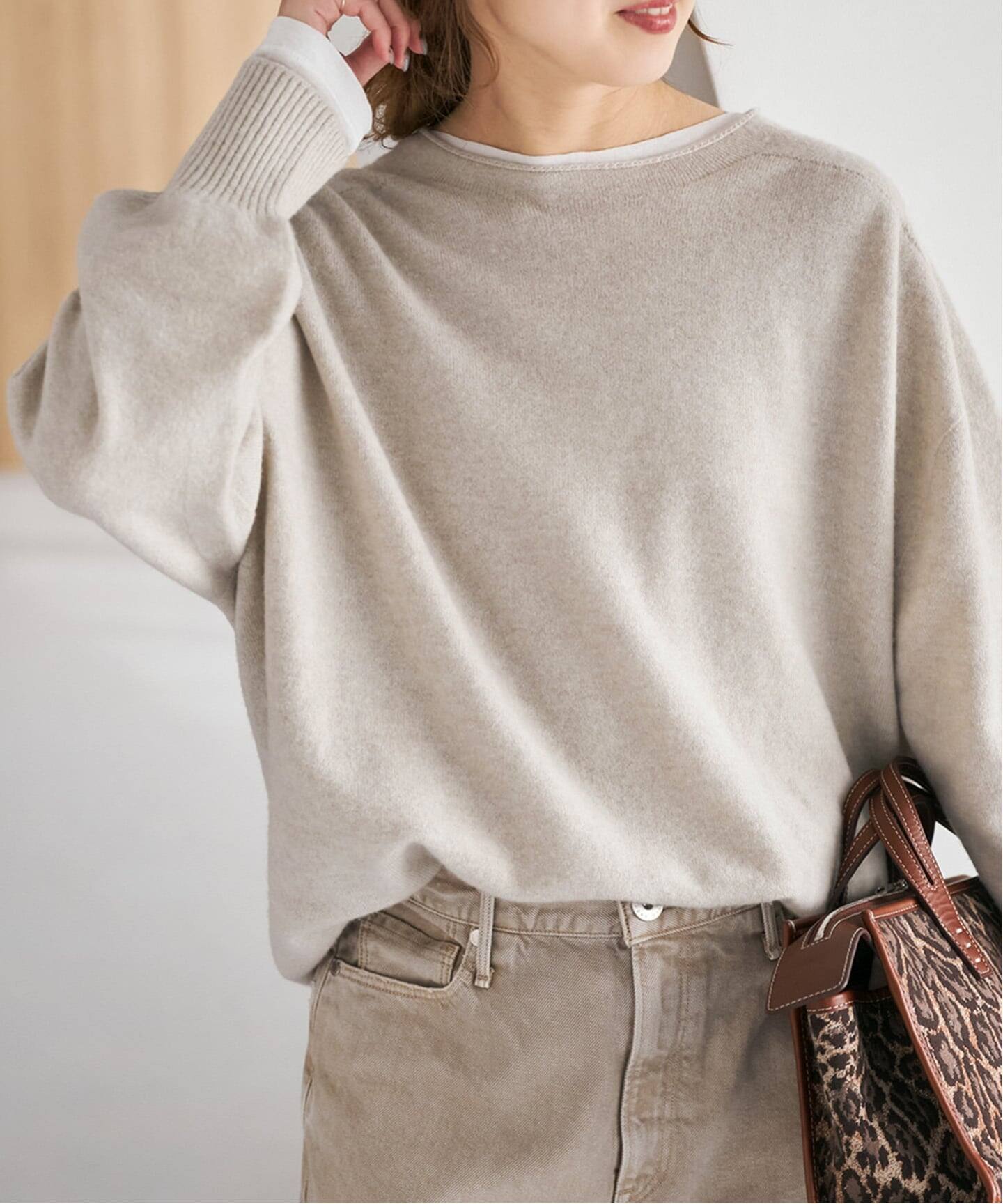 追加》CHESSルーズボートネックプルオーバー（ニット／セーター