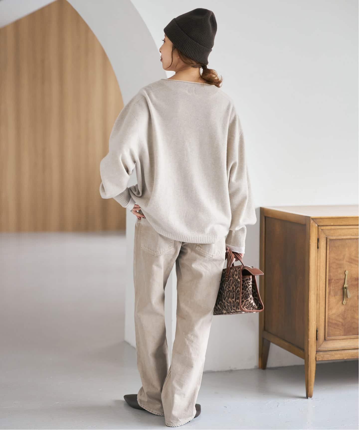 追加》CHESSルーズボートネックプルオーバー（ニット／セーター