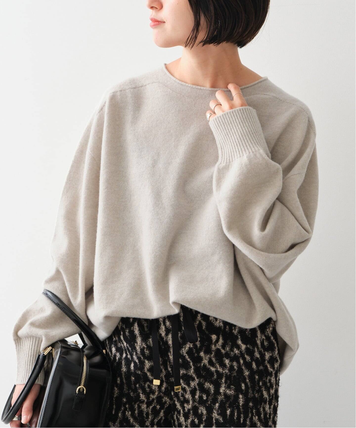 追加》CHESSルーズボートネックプルオーバー（ニット／セーター