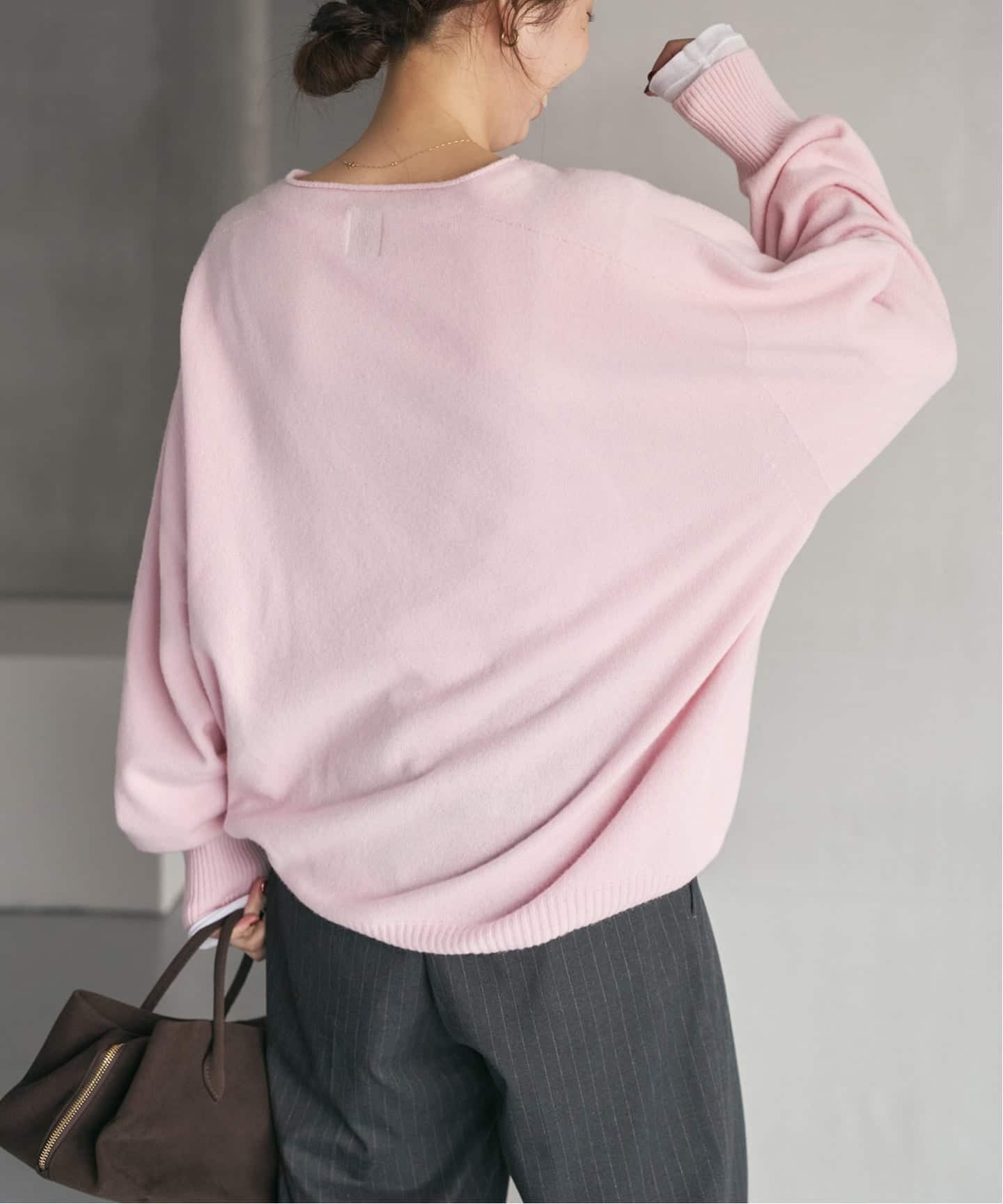 Spick and Span CHESSルーズボートネックニット グレー スピック＆スパン Spick & Span 《追加予約》CHESSルーズボート