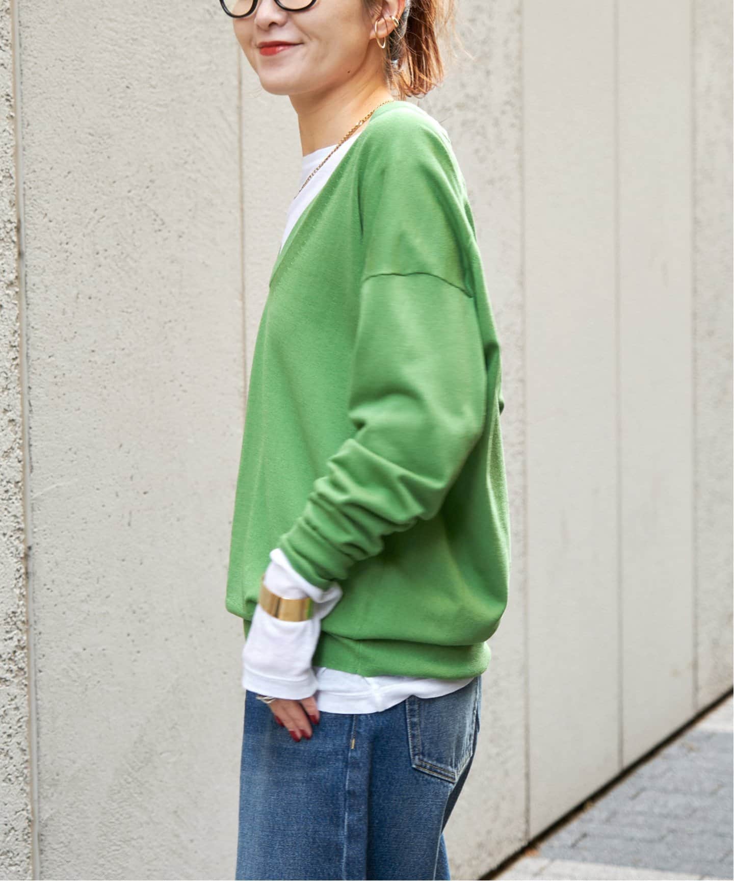 シルキーヤーンVネックプルオーバー（ニット／セーター）｜Spick