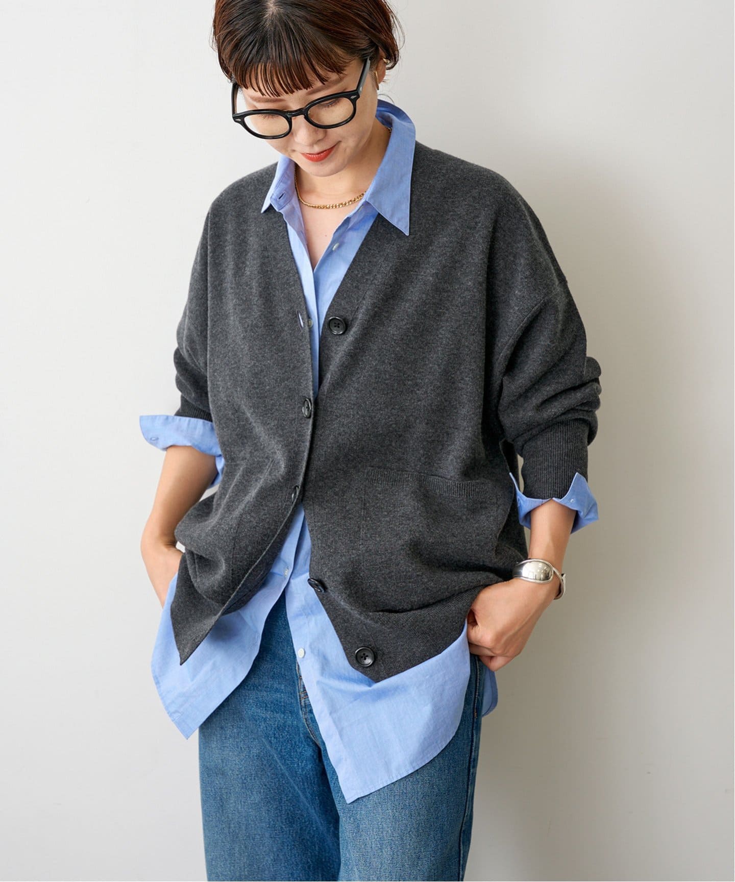【美品】 スピックアンドスパン ダブルジャガード ビッグカーディガン 近年モデル Spick & Span（スピックアンドスパン）の「≪追加≫ダブル
