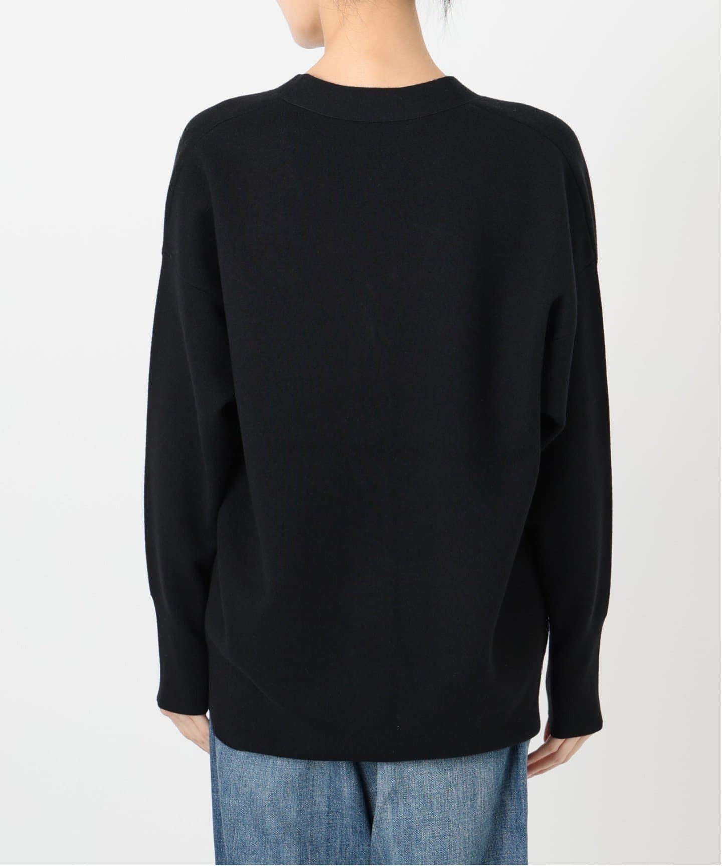 新品タグ付き 今季 Spic&Span ダブルジャガードカーディガン 黒 スピックアンドスパン ダブルジャガードビッグカーディガン