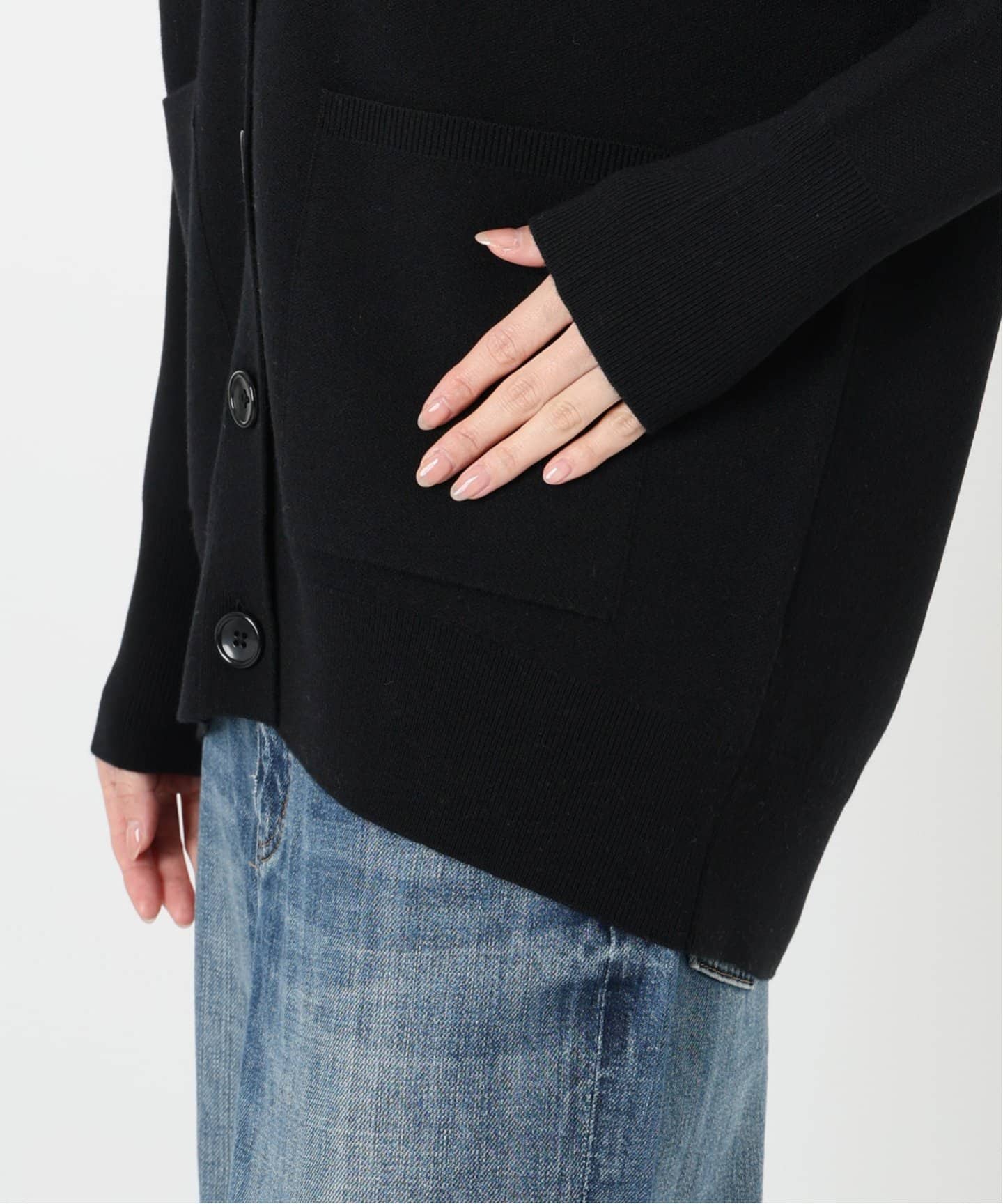 【新品】Spick & Span ダブルジャガード ビッグカーディガン ブラック Spick & Span（スピックアンドスパン）の「≪追加≫ダブル