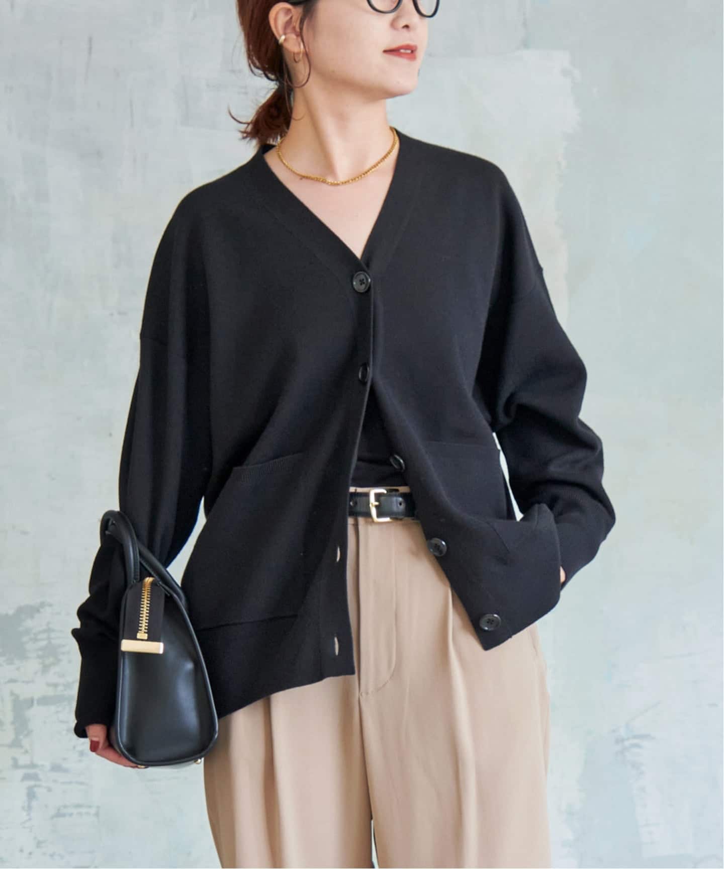 りゅうあん様　スピックアンドスパン ダブルジャガード ビッグカーディガン　グレー 値下げ完売品Spick & Spanダブルジャガードビッグカーディガン