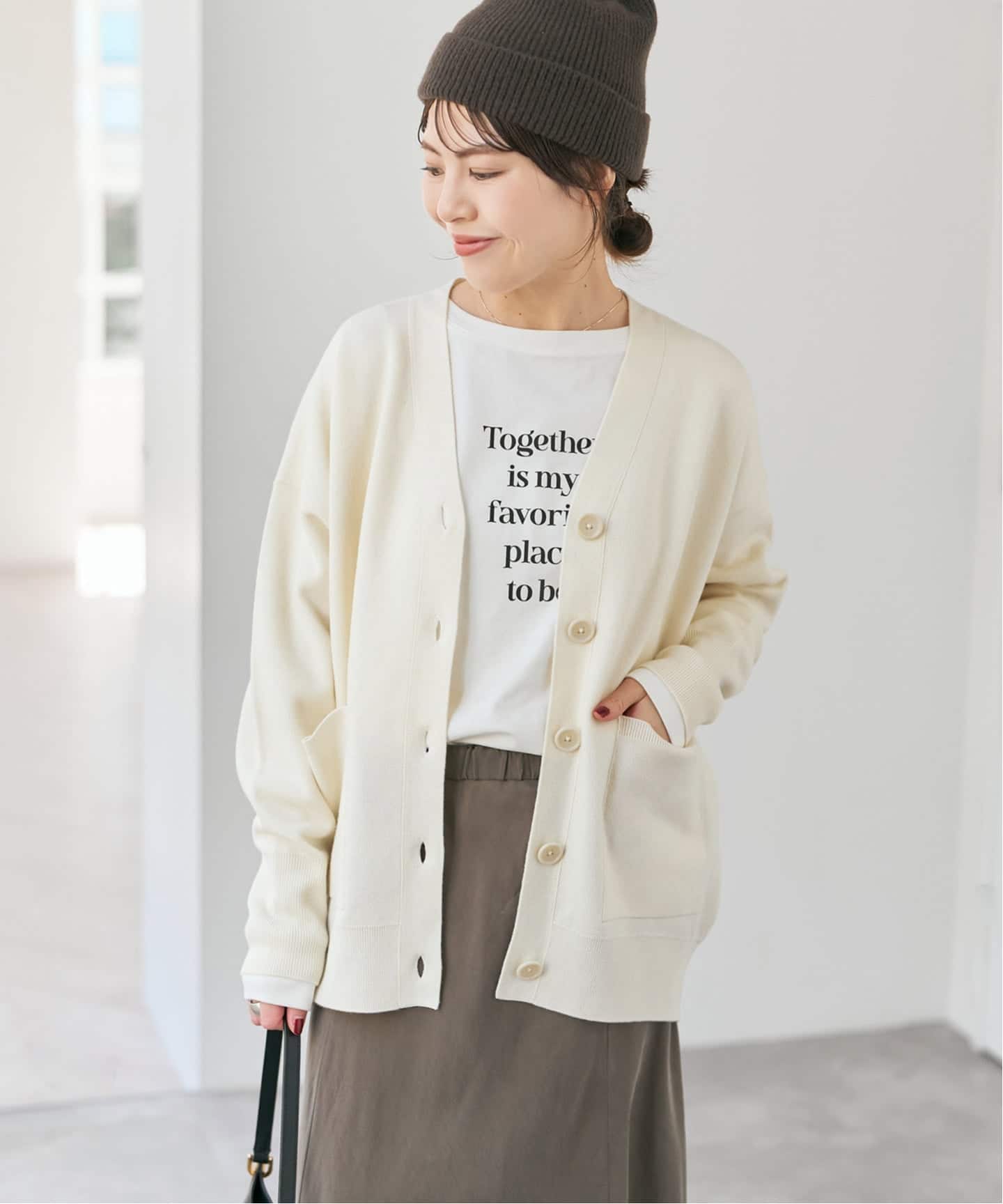 りゅうあん様　スピックアンドスパン ダブルジャガード ビッグカーディガン　グレー 追加》ダブルジャガードカーディガン（カーディガン）｜Spick