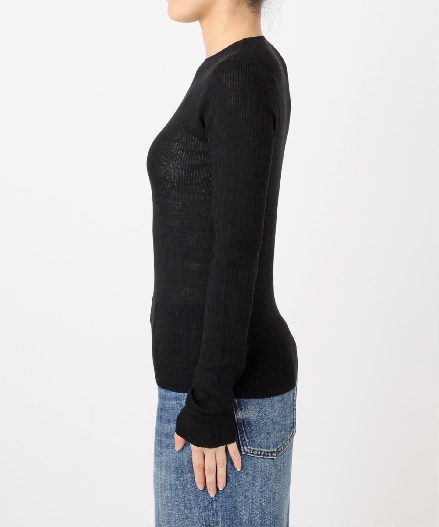 ウォッシャブルシアーリブニット（ニット／セーター）｜Spick