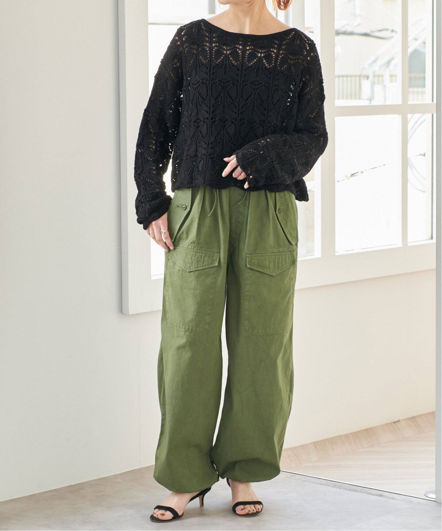 一部店舗+WEB限定追加2》ギマコットン透かし編みボートネック