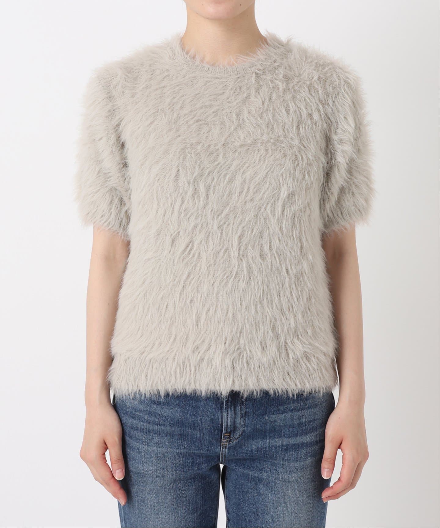 Spick & Span＜追加＞手洗い可／フェザーヤーンハーフスリーブニット 追加》手洗い可 / フェザーヤーンハーフスリーブニット（ニット