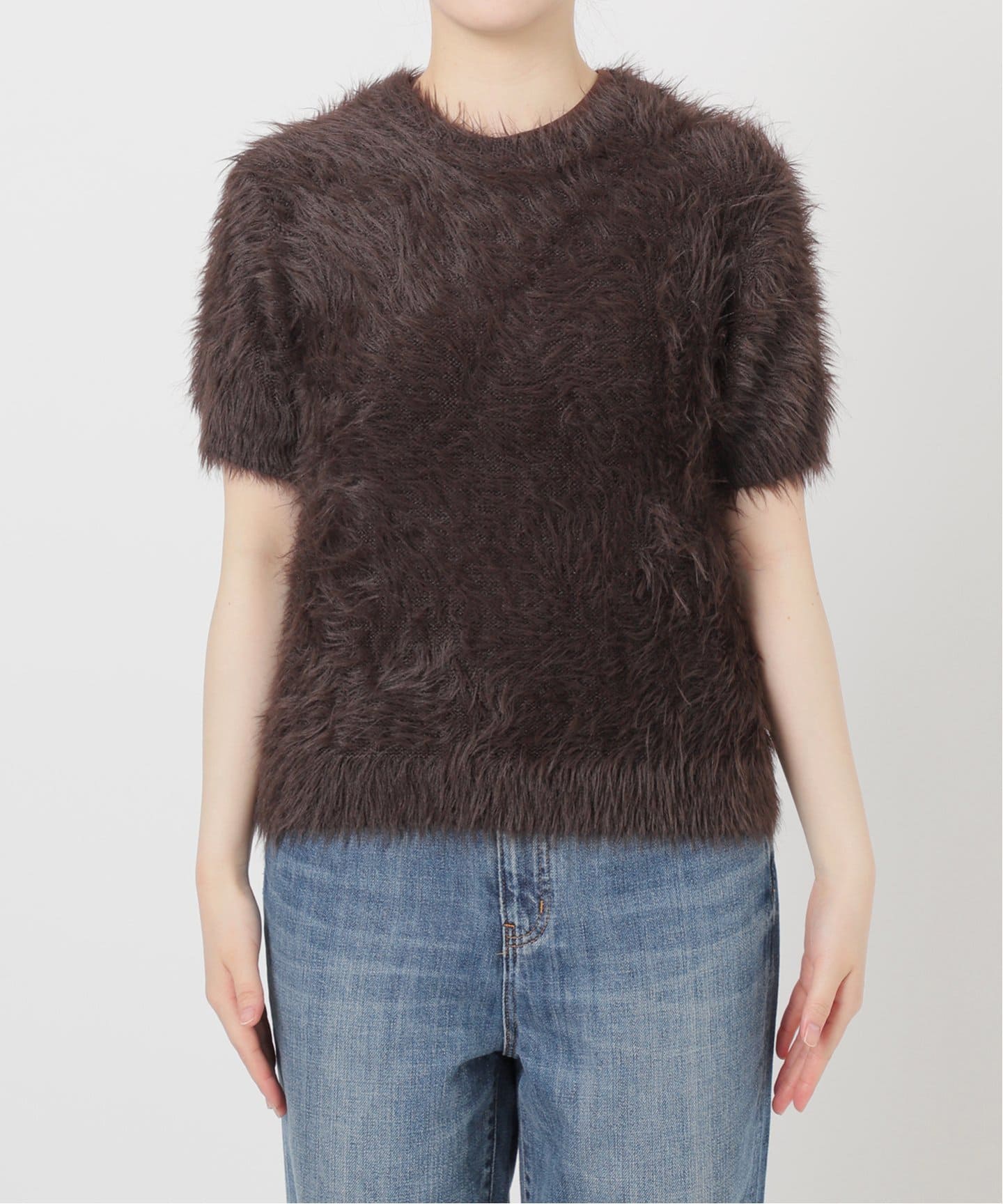 追加》手洗い可 / フェザーヤーンハーフスリーブニット（ニット