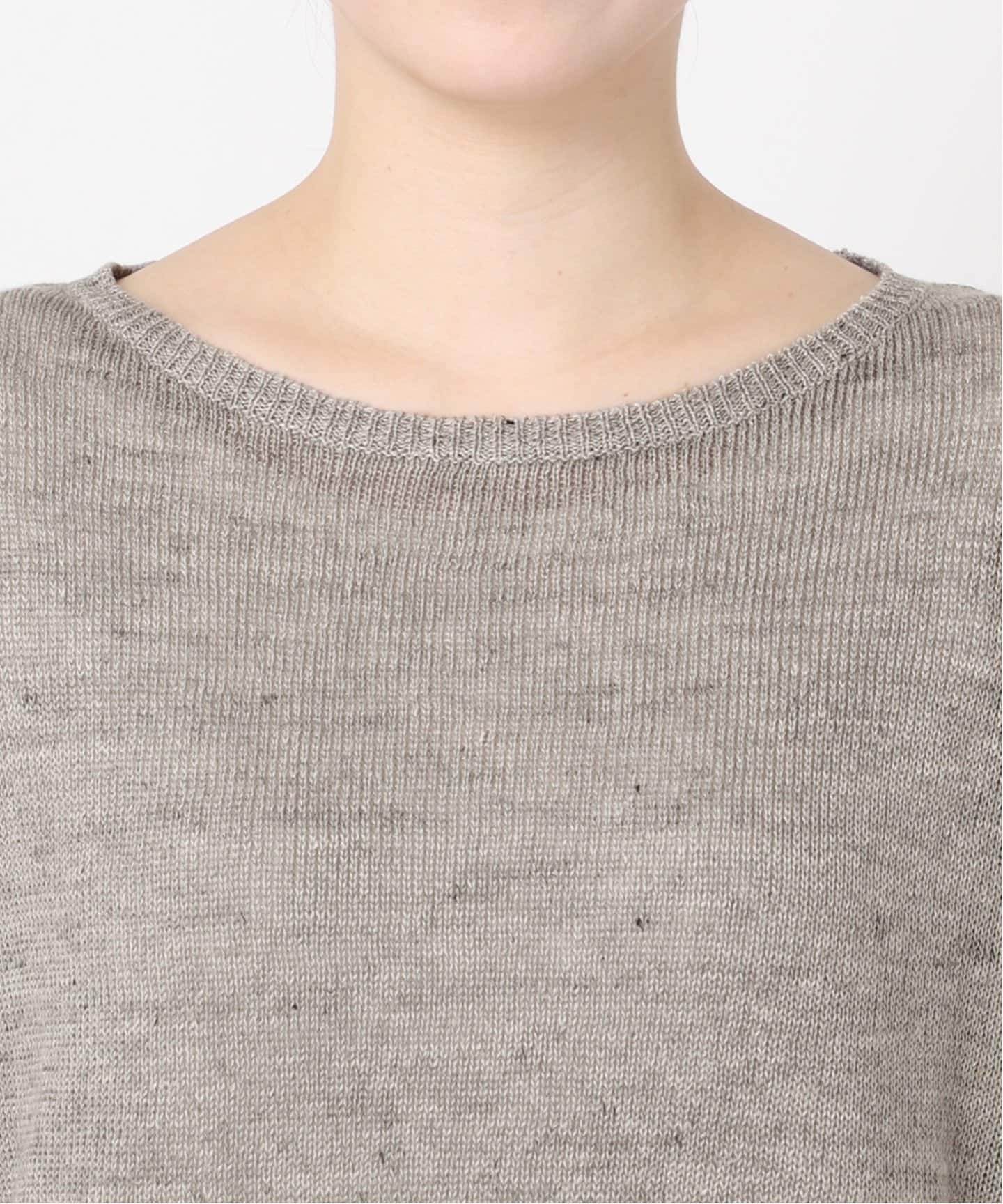 今季　Spick＆Span リネンコットンルーズプルオーバー 美品　グレー 追加》手洗い可 / リネンコットンルーズプルオーバー（ニット