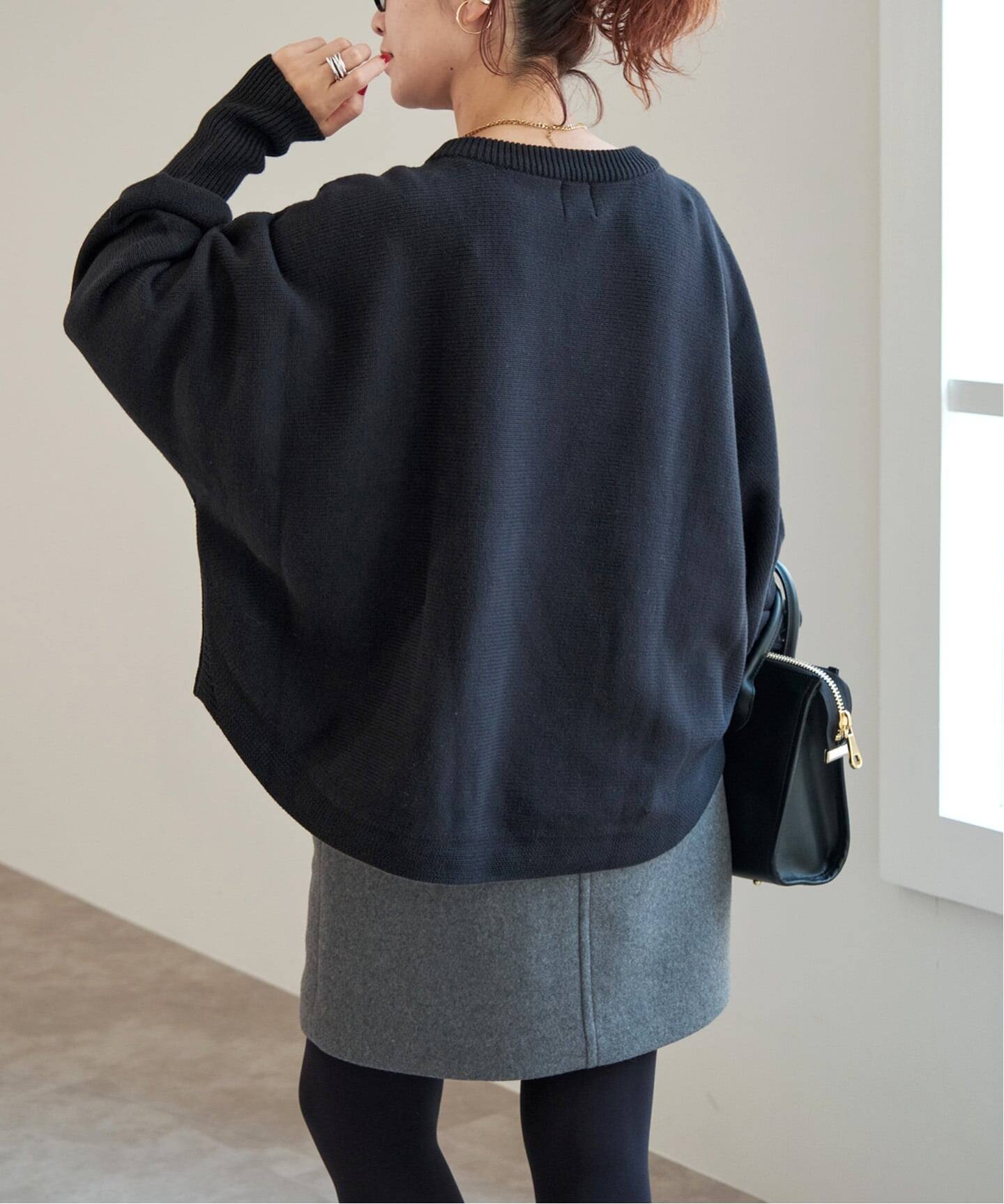 追加2》バルキーヤーンドルマンロングリブニット（ニット