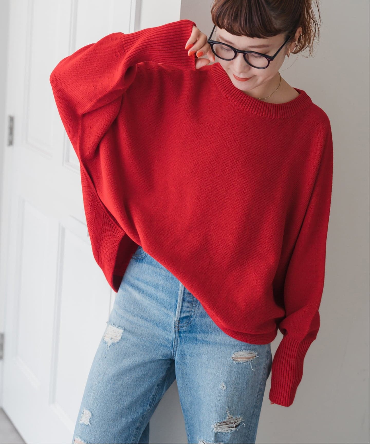 WEB限定 / 追加3》バルキーヤーンドルマンロングリブニット（ニット