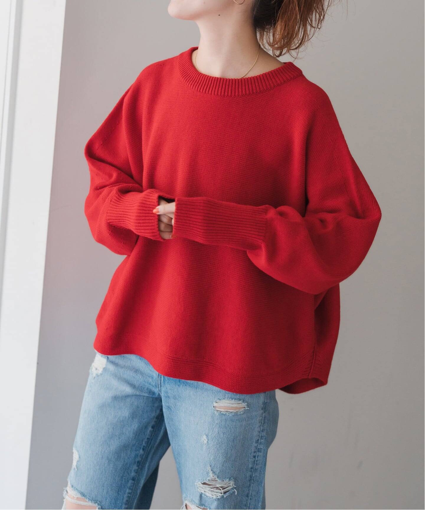 WEB限定 / 追加3》バルキーヤーンドルマンロングリブニット（ニット