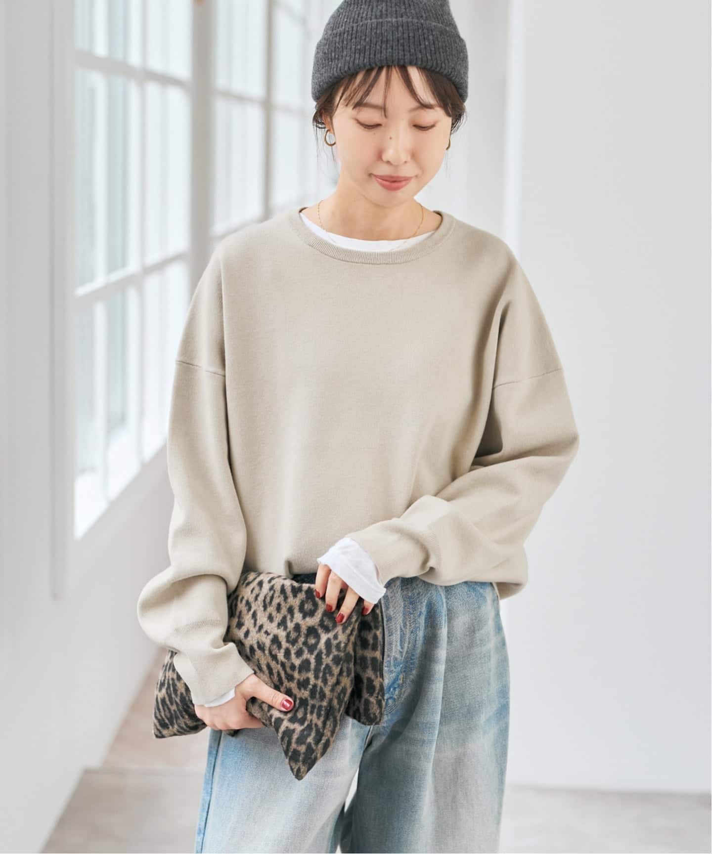 Spick and Span ウォッシャブルPEバルキーヤーンルーズニット ウォッシャブルPEバルキーヤーンルーズニット（ニット／セーター