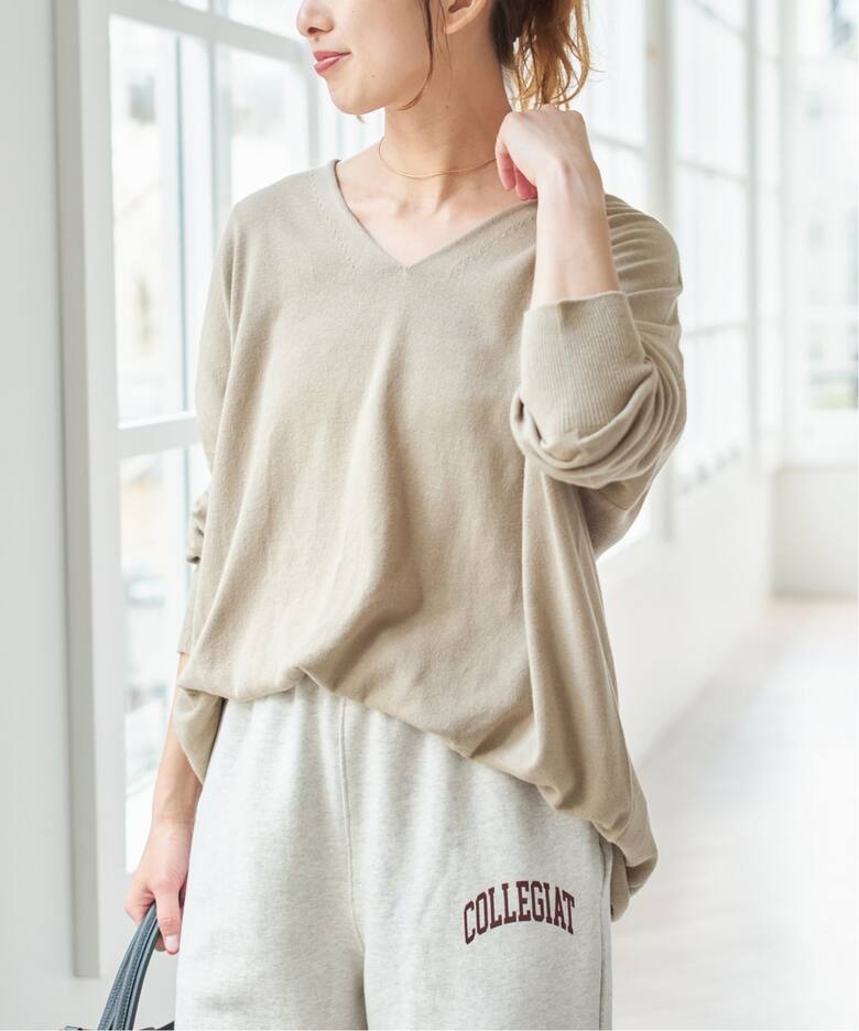 ヤギちゃん様専用 カルヴェン クルーネックニット ベージュ S ニット  