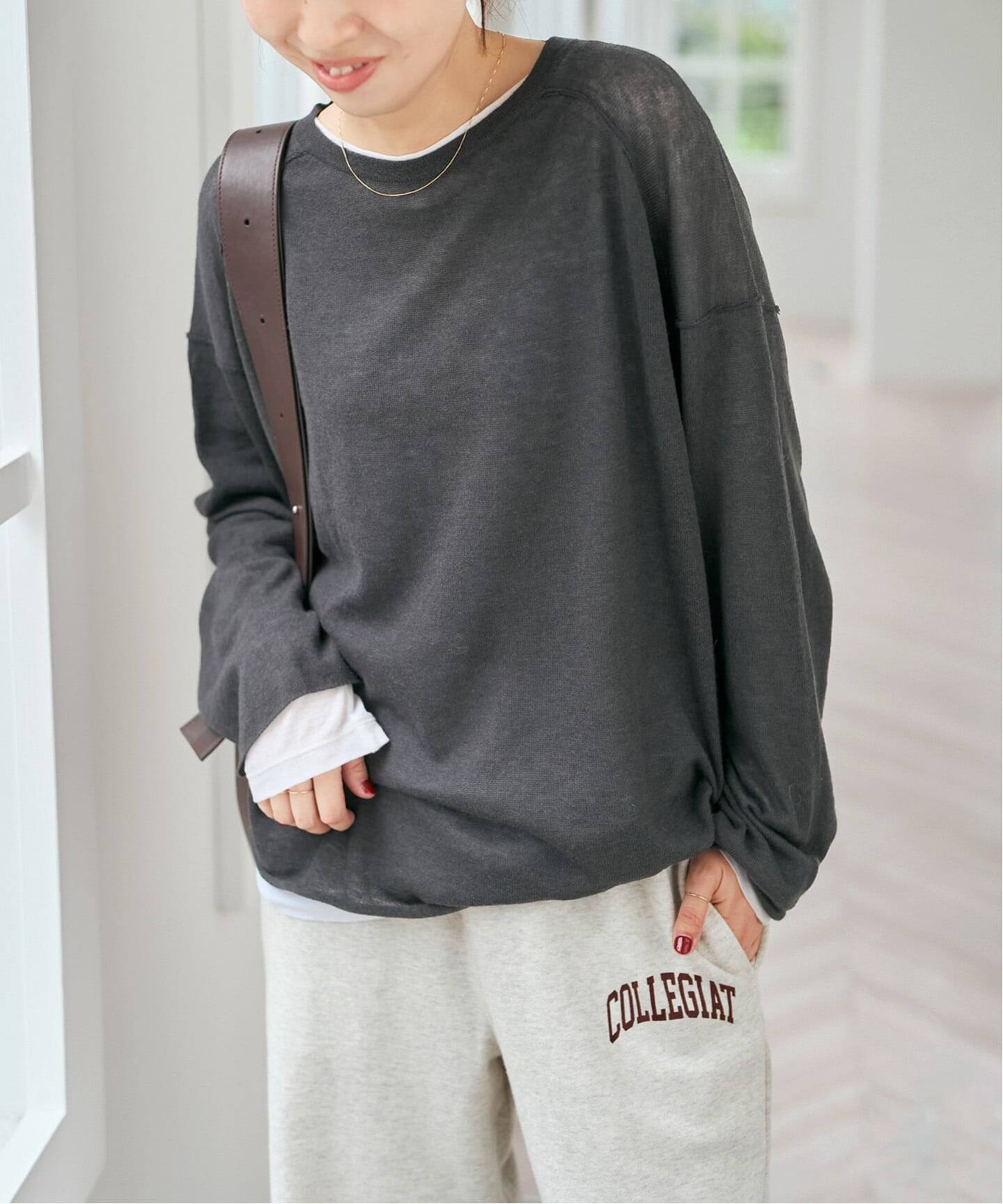 手洗い可》ウールシアーニットプルオーバー（ニット／セーター