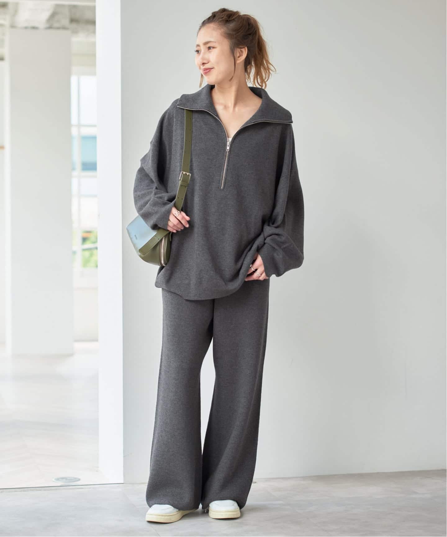 ミラノリブハーフジッププルオーバー（ニット／セーター）｜Spick and