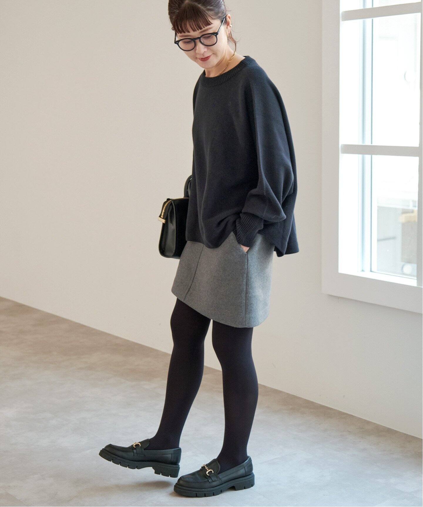 追加2》バルキーヤーンドルマンロングリブニット（ニット／セーター  