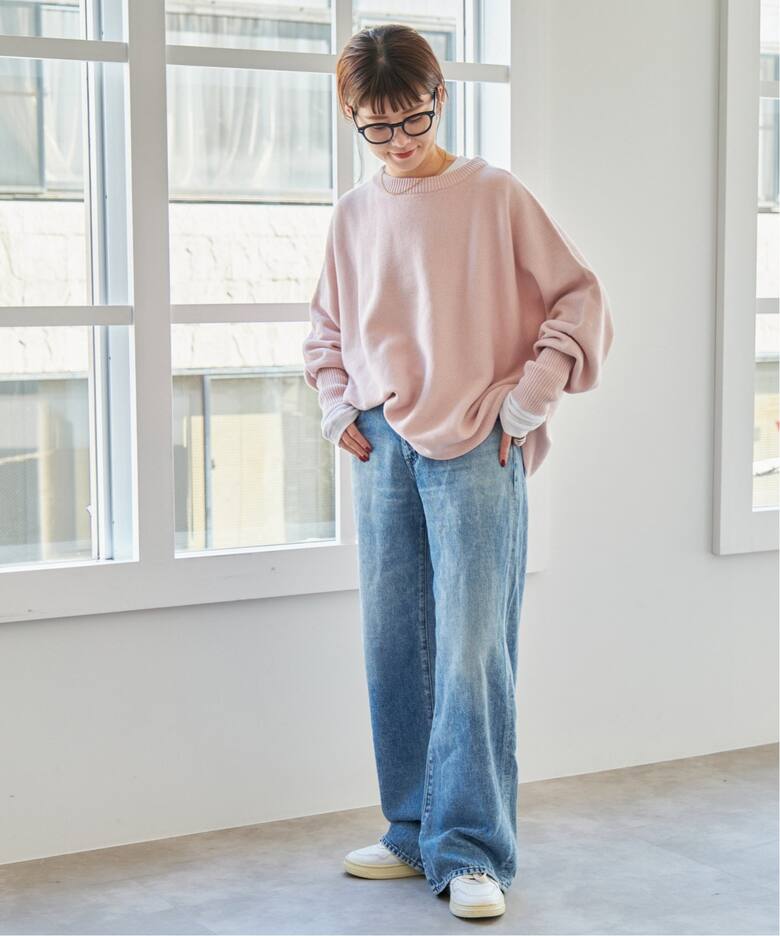 追加2》バルキーヤーンドルマンロングリブニット（ニット／セーター  